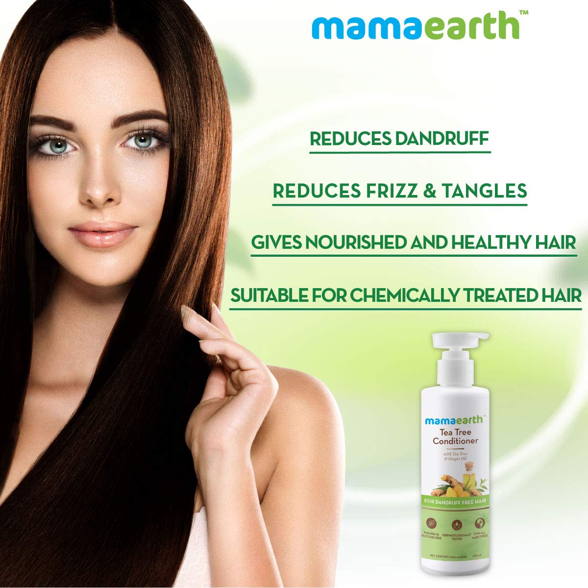 Mamaearth Anti Dandruff Conditioner with Tea Tree & Ginger Oil - 250ml for Dandruff-Free Hair & Scalp Care | Natural Hair Treatment for Dry, Itchy Scalp | Daily Use for Healthy, Shiny Hair