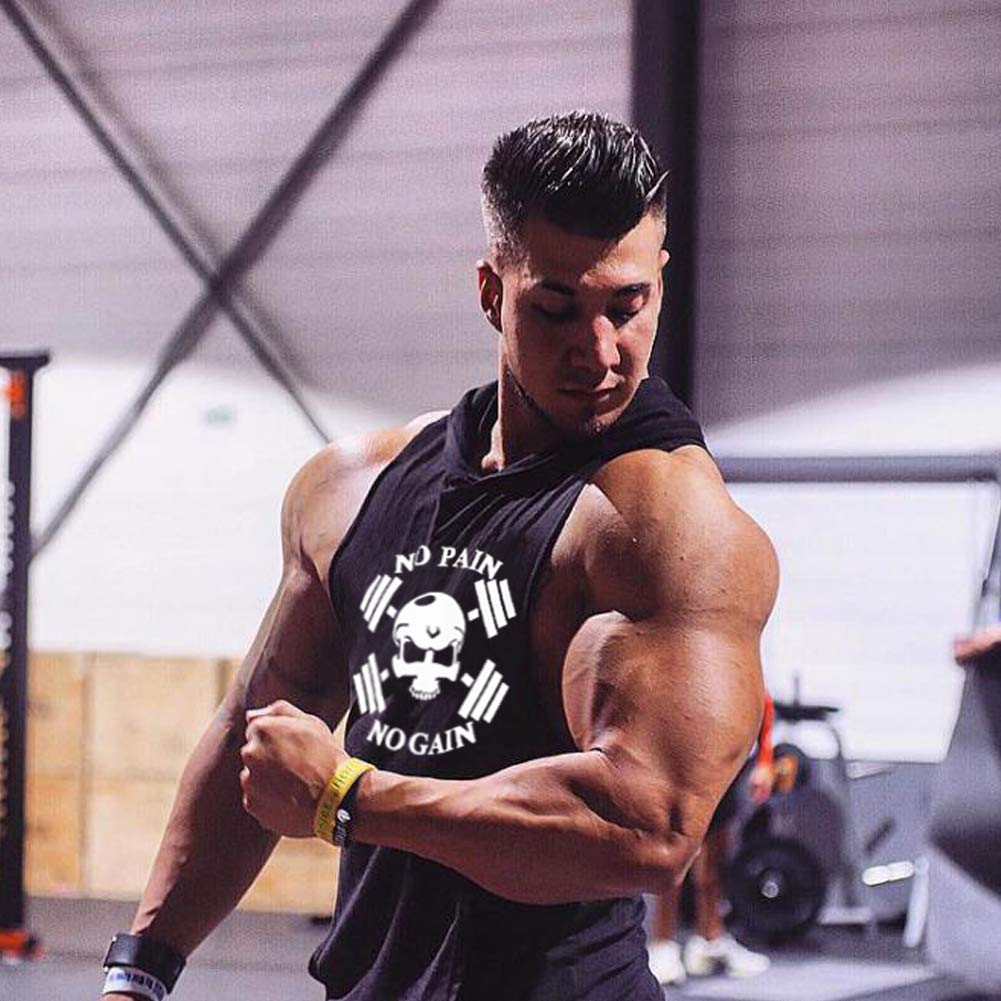SZKANI Men's Skull Print Sleeveless Workout Tank Top - Gym Bodybuilding Stringer Vest for Fitness Training & Muscle Building - Perfect for Weightlifting, CrossFit & Summer Workouts