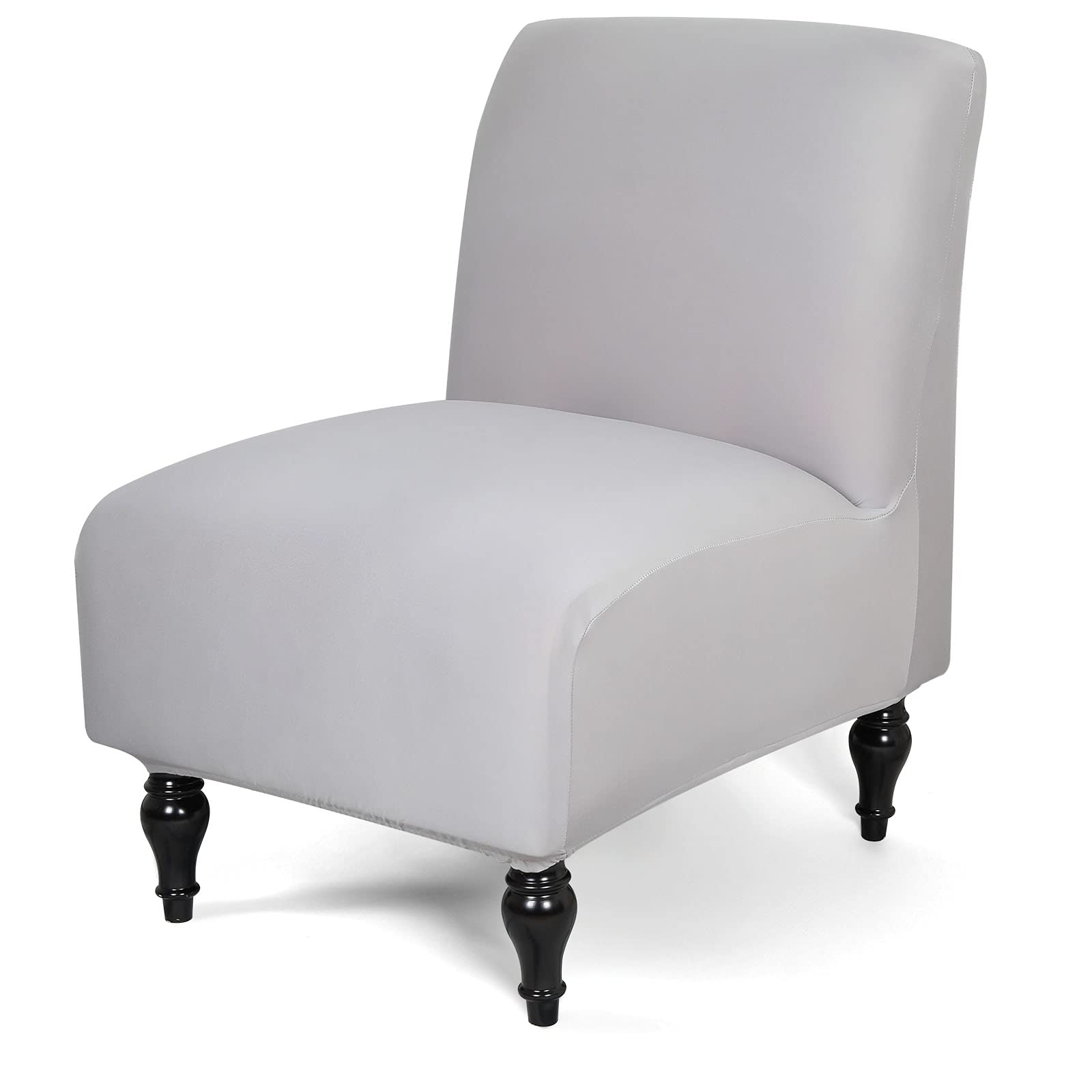 Liykimt Armless Accent Chair Slipcover - Stretch Spandex Removable Furniture Protector for Living Room, Dining Room & Hotel Use (Light Gray, 1 Pack) | Perfect for Home Decor, Guest Seating & Commercial Spaces