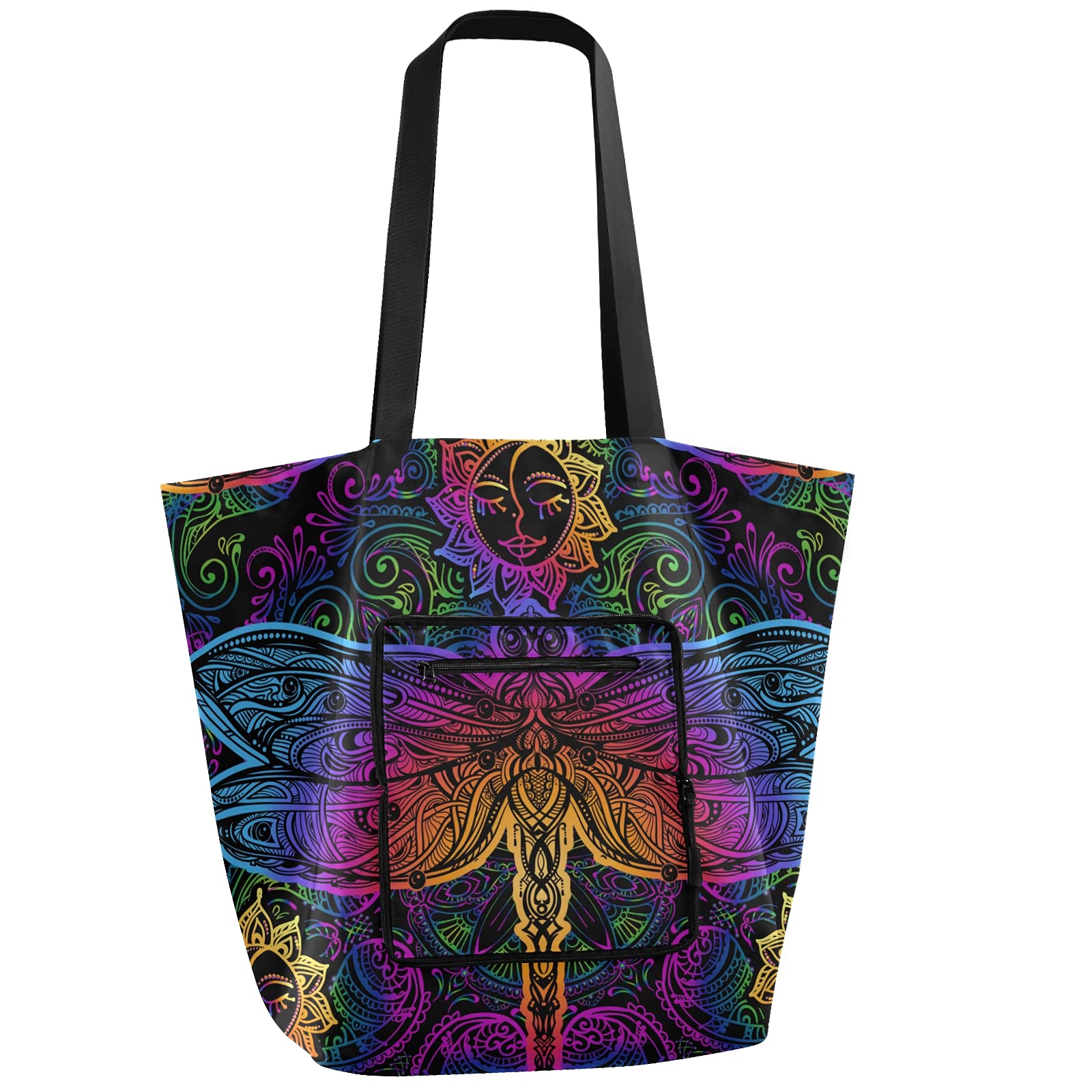 Stylish Large Tote Bag for Women - Lightweight Reusable Grocery Shopping Bag with External Pockets - Perfect for School, Work, Travel & Daily Use