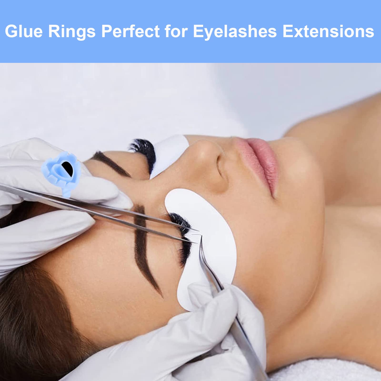 300Pcs Heart-Shaped Lash Glue Rings for Eyelash Extensions - Adhesive Holders for Lash Fan Blossom, Microblading & Nail Art | Perfect for Professional Makeup Artists & DIY Beauty Enthusiasts