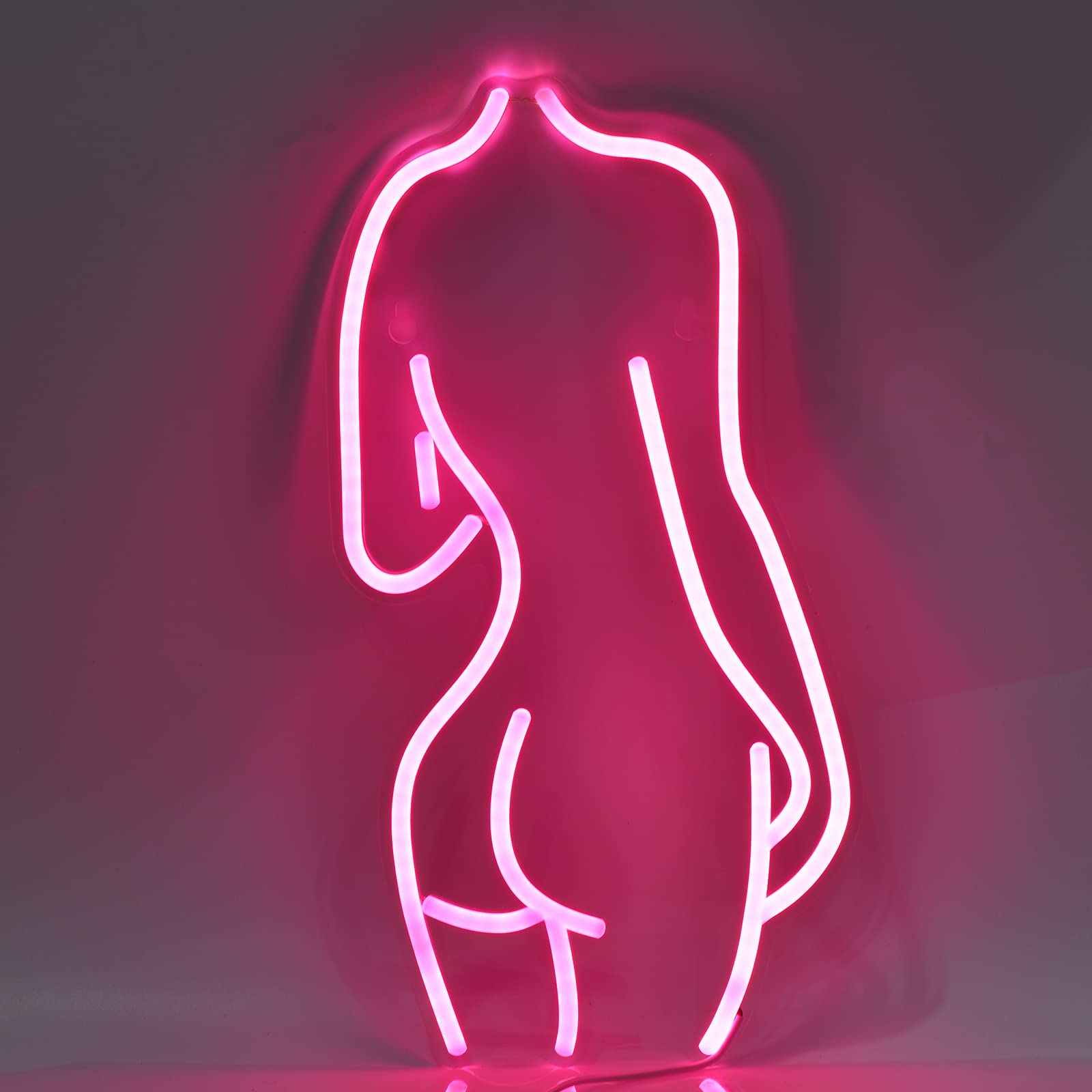 Pink LED Neon Sign for Women - 17x8.5 Inch USB Powered Backlit Wall Decor for Bedroom, Man Cave, Bar, Pub, Club, Garage & Home Parties - Perfect for Girls Room, Bachelorette Decor & Night Light