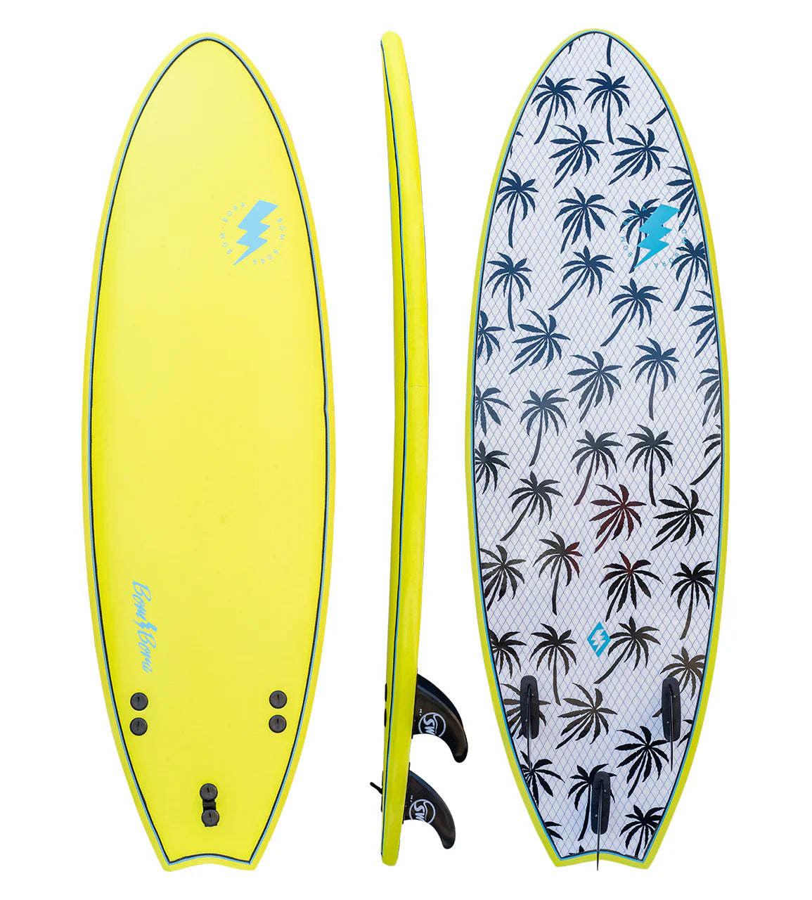 Bom Bora Softboard 6'0 Lime - Premium Surfboard for Beginners, Kids & Fun Waves - Perfect for Beach, Pool & Summer Water Sports