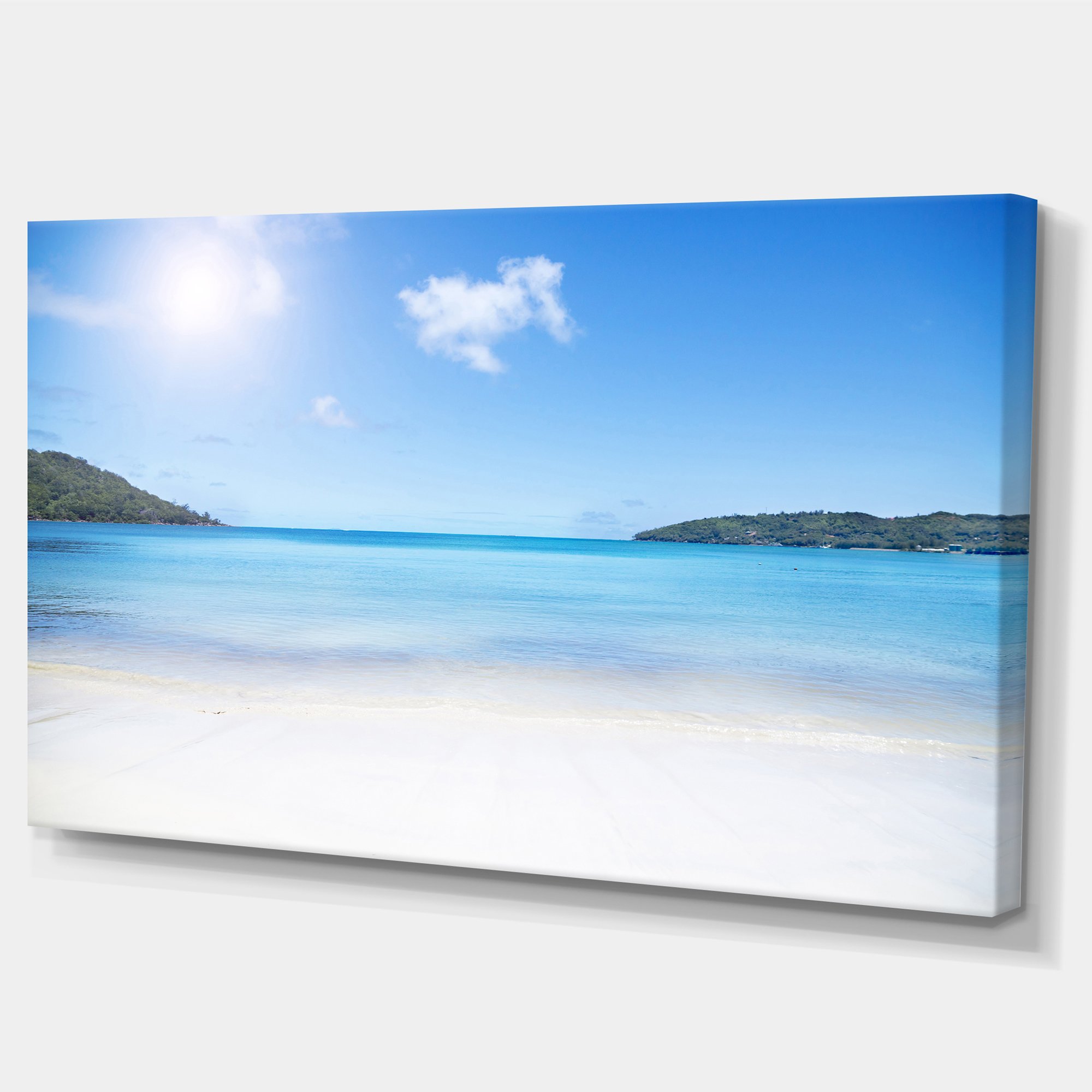 Contemporary Seascape Art Canvas - Calm Azure Indian Ocean Beach Design for Wall Decor | Perfect for Living Room, Bedroom & Office