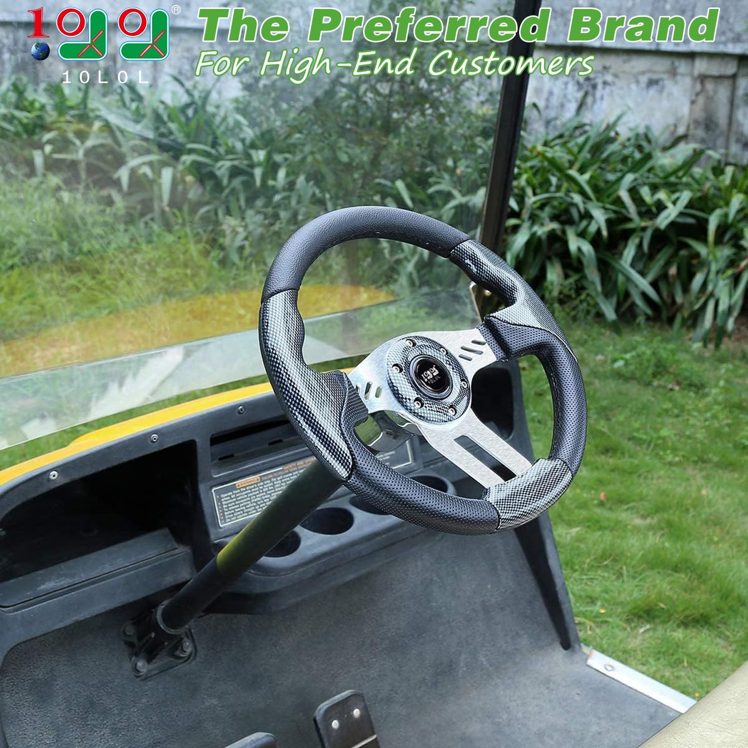 12.5 Inch Universal Wooden Golf Cart Steering Wheel - Fits Most Models | Premium Replacement for Golf Carts | Perfect for Golf Course Rides & Custom Cart Upgrades
