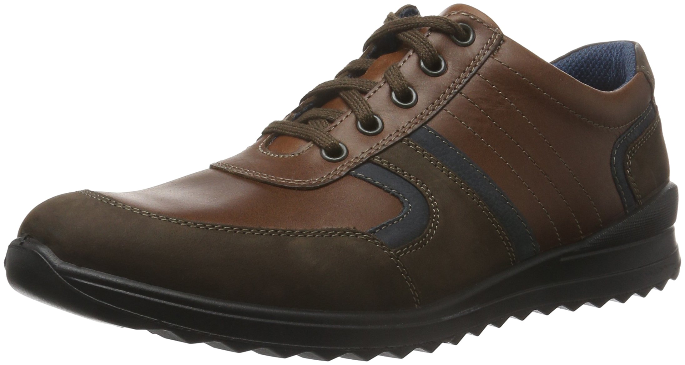 Jomos Men's Genuine Leather Sneakers - Breathable Comfortable Casual Shoes for Walking, Work & Everyday Wear