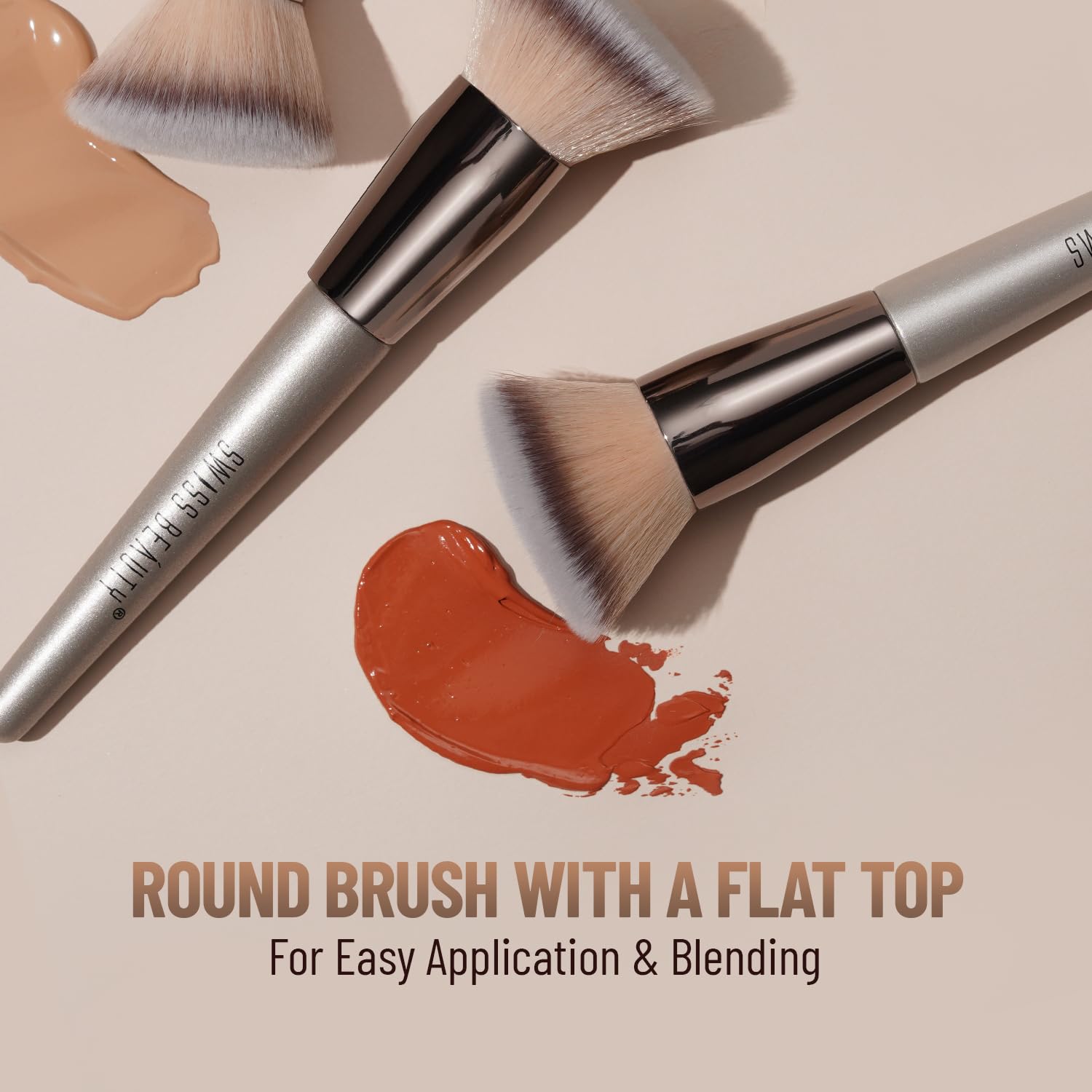 Swiss Beauty Foundation Blender Brush for Flawless Makeup Application | Premium Synthetic Fiber Makeup Sponge | Easy Blending & Streak-Free Finish | Perfect for Liquid, Cream & Powder Foundation