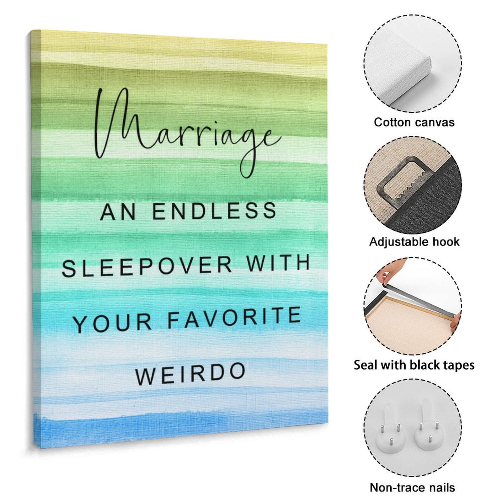 Endless Sleepover Canvas Wall Art - 12x16 Inspirational Home Decor for Couples