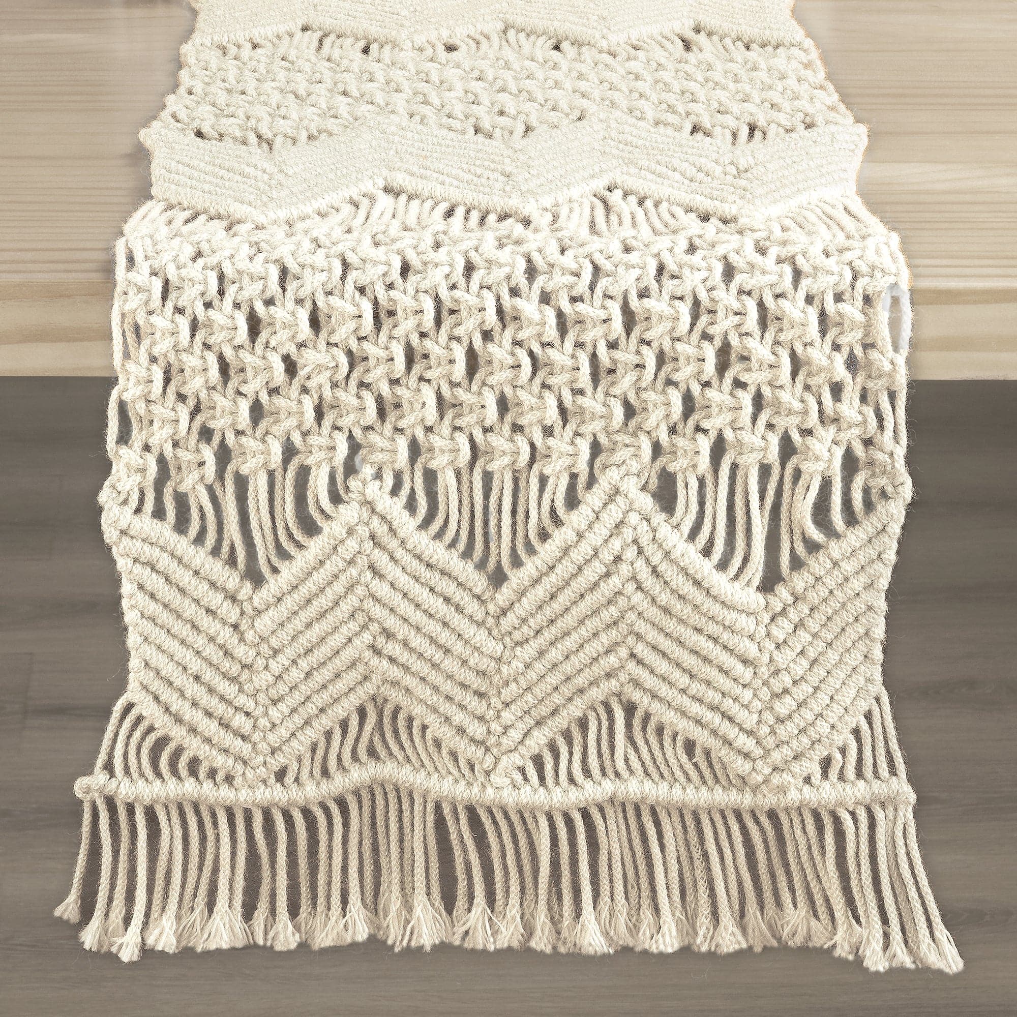 Handmade Boho Macrame Table Runner for Dining Room & Outdoor Patio Decor - Perfect for Weddings, Farmhouse & Bohemian Home Decor