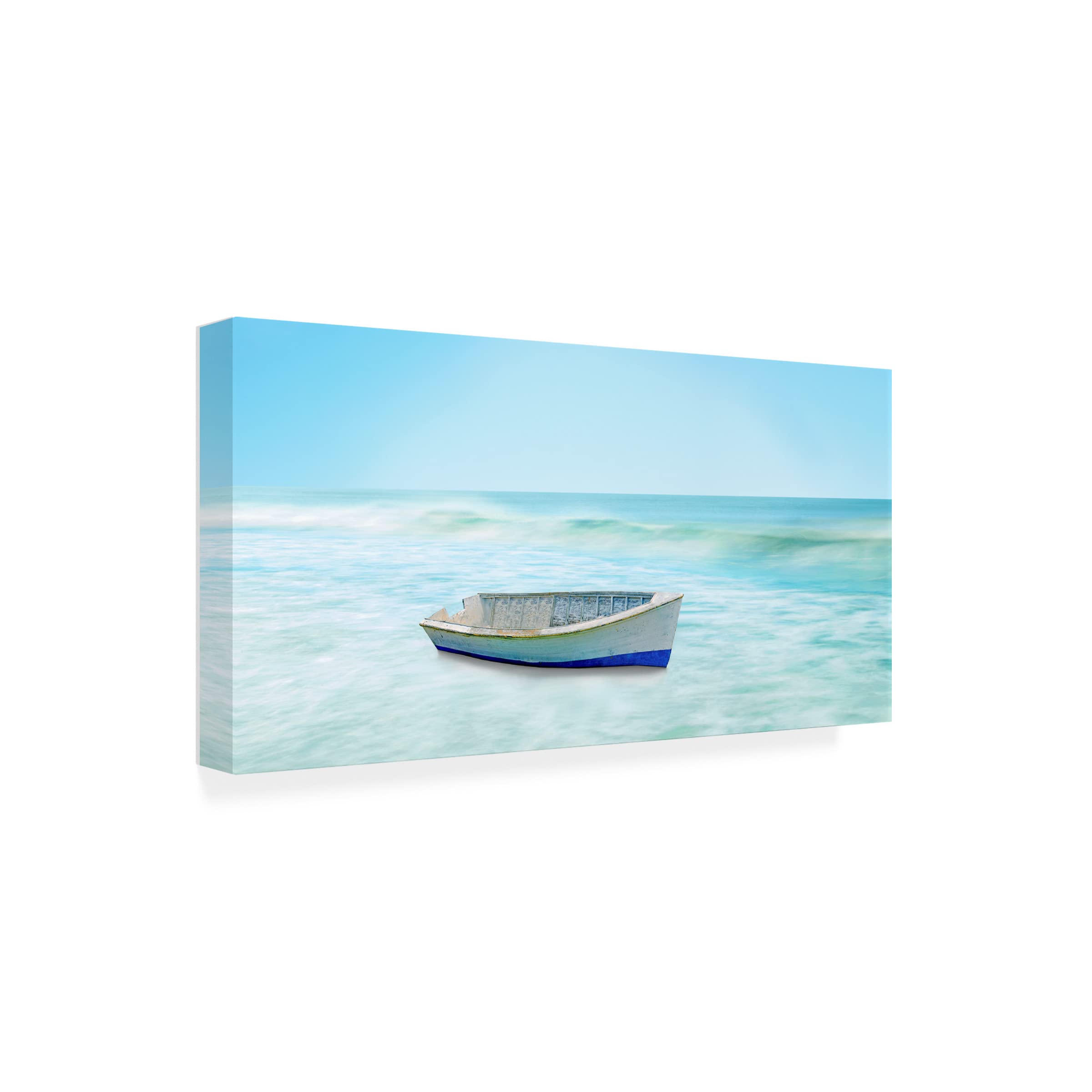 James McLoughlin 'Boat on a Beach I' Canvas Wall Art Print - 24x47 Inch Coastal Decor for Living Room, Bedroom & Office - Trademark Fine Art Collection