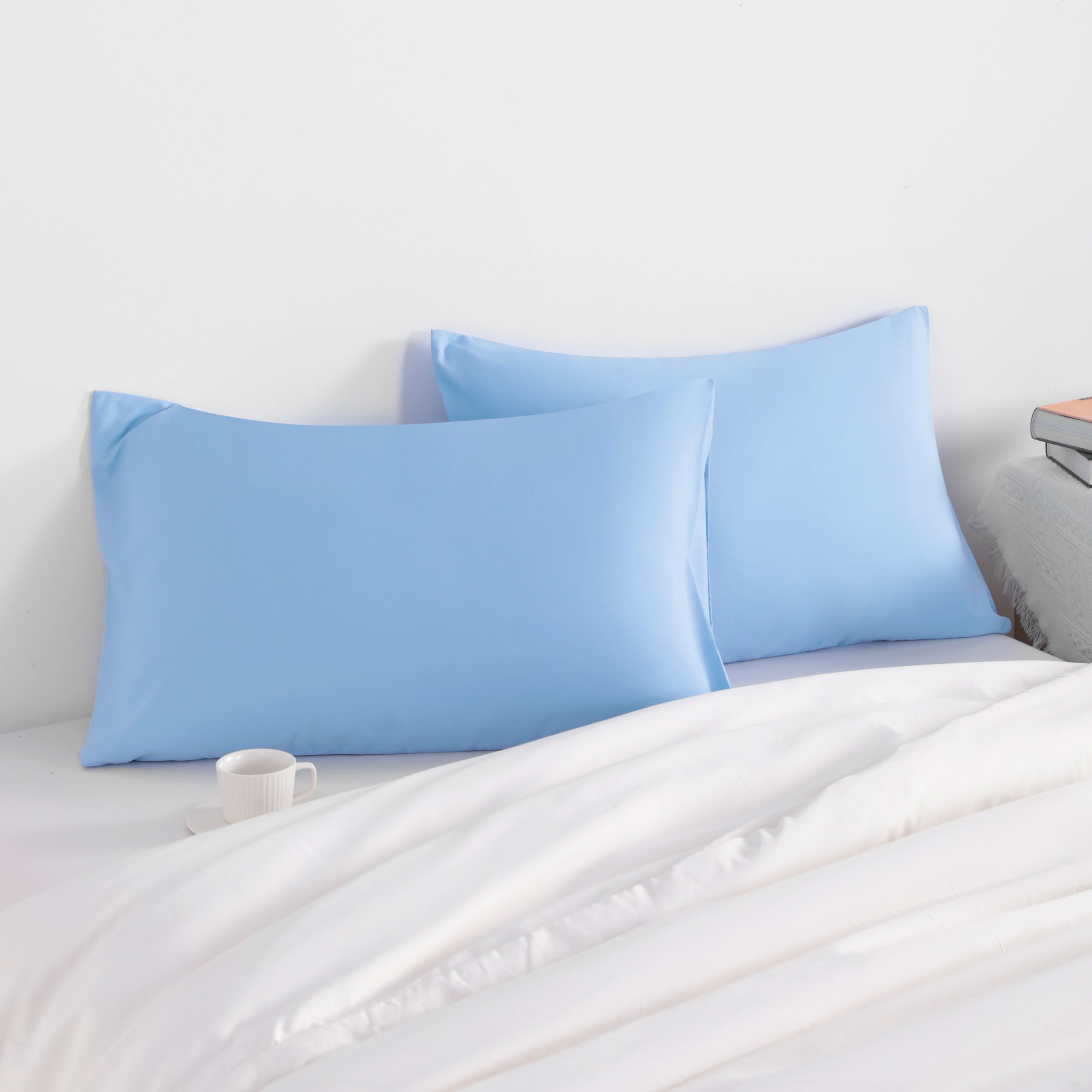 2 Pack Microfiber Queen Pillowcases with Envelope Closure - Soft Hypoallergenic Pillow Covers for Bedroom, Hotel & Travel - NTBAY®