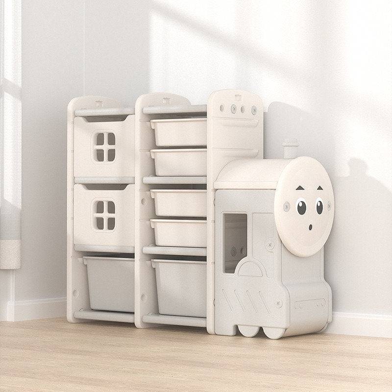 Kids Toy Storage Train Organizer - Foldable & Durable Toy Rack for Playroom, Nursery & Daycare | Perfect for Stuffed Animals, Blocks & Train Sets