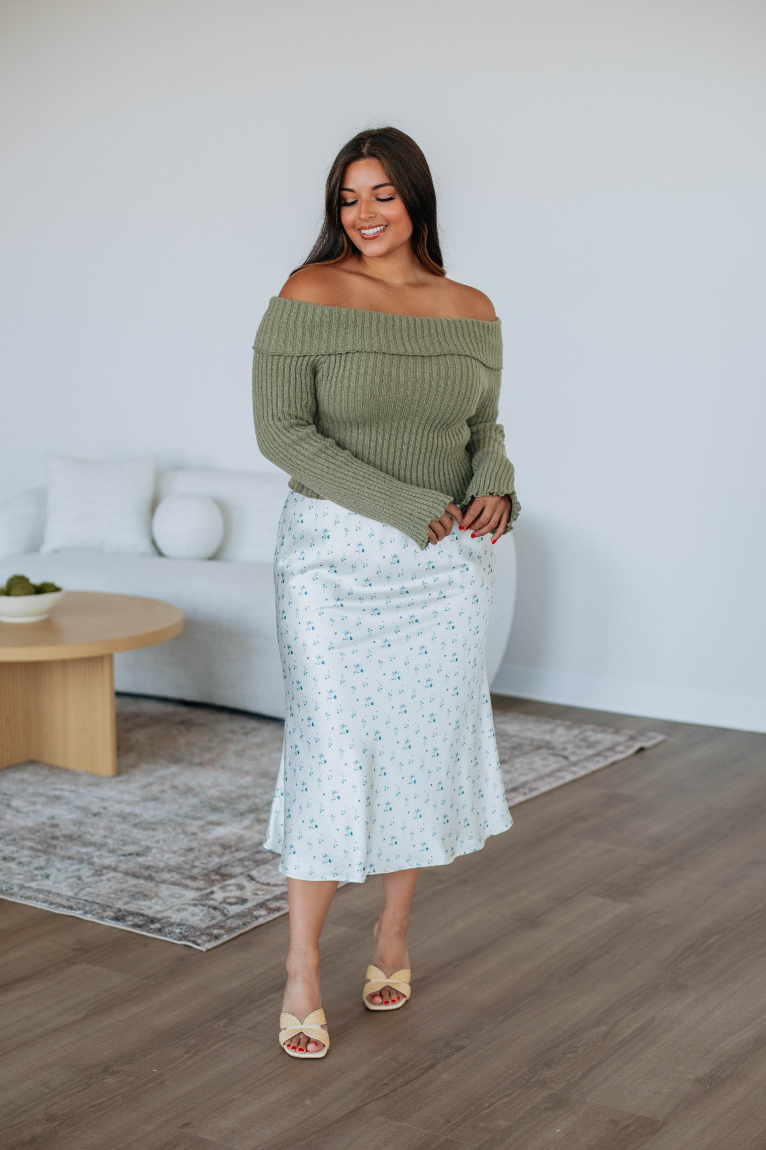Denalia Floral Skirt for Women - Elegant Floral Print A-Line Skirt with Elastic Waistband | Perfect for Summer, Beach, Vacation & Casual Outfits