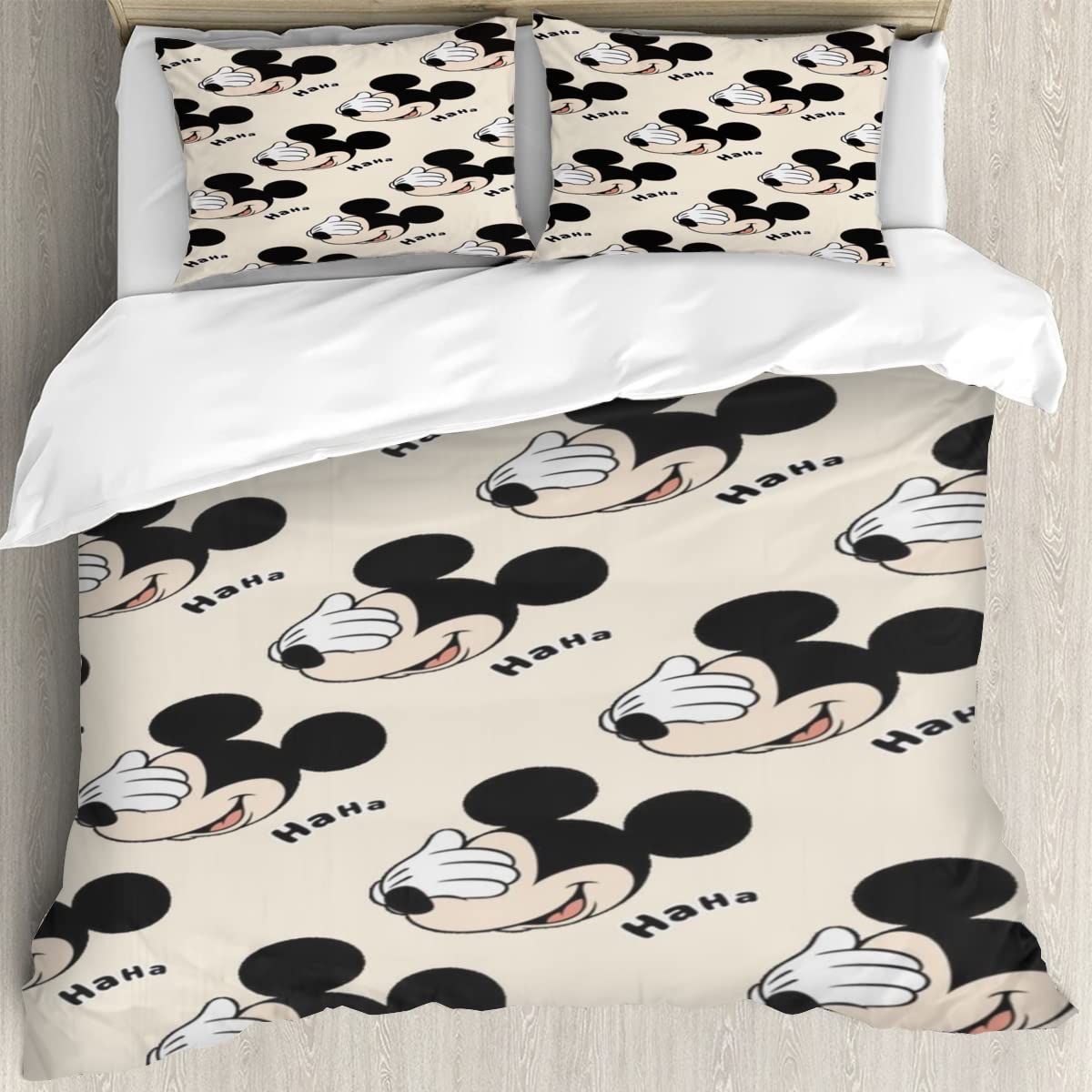 **Maikoler Queen Size 3D Printed Retro Anime Duvet Cover Set - Cute & Funny Mouse Design, Includes 1 Duvet Cover & 2 Pillow Shams (88x88 Inches) - Perfect Gift for Girls & Boys, Ideal for Kids' Bedrooms, Dorm Rooms & Themed Decor**