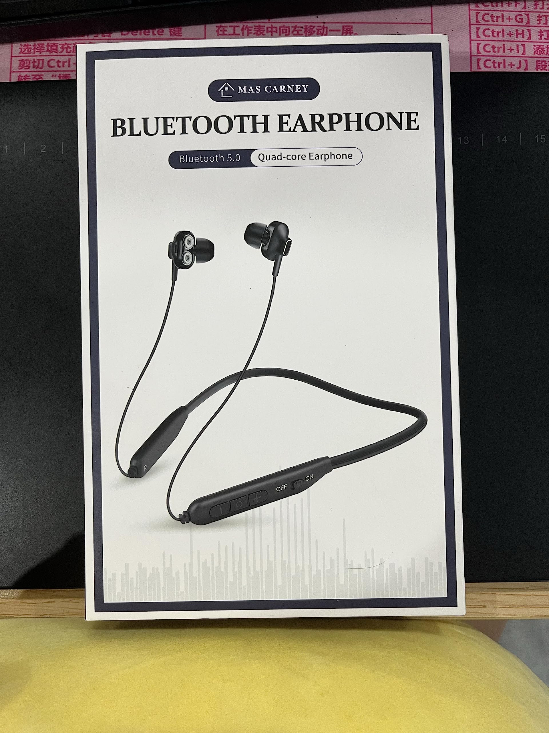 MAS CARNEY [2 Pack] Wireless Bluetooth in-Ear Earphones BI2, Neckband Magnetic Headphones with Mic & Dual Drivers for Phone Calls, Music, Running, Gym - Black | Perfect for Workouts, Commuting & Travel