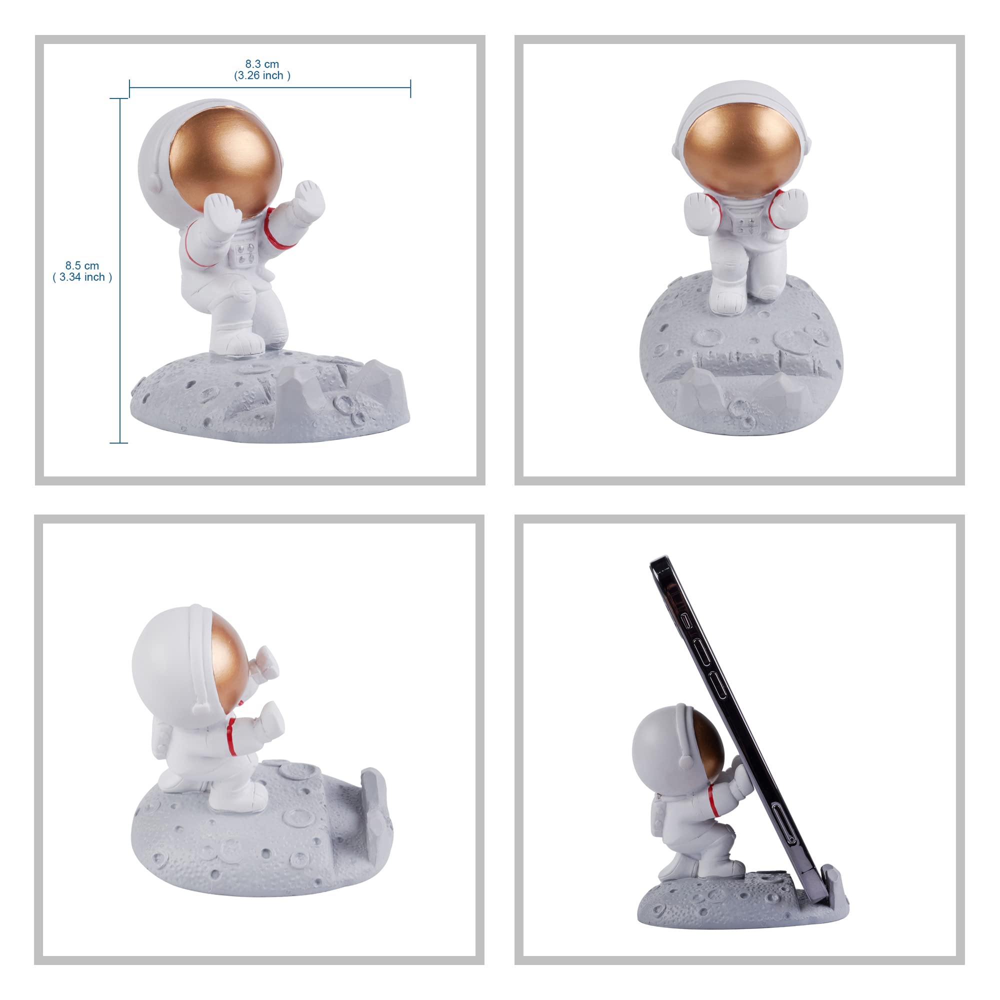 Creative Astronaut Cell Phone Stand - Spaceman Phone Holder for Desk, Pushing Hands Design | Perfect for Office Decor, Gift Ideas & Space-Themed Room Accessories