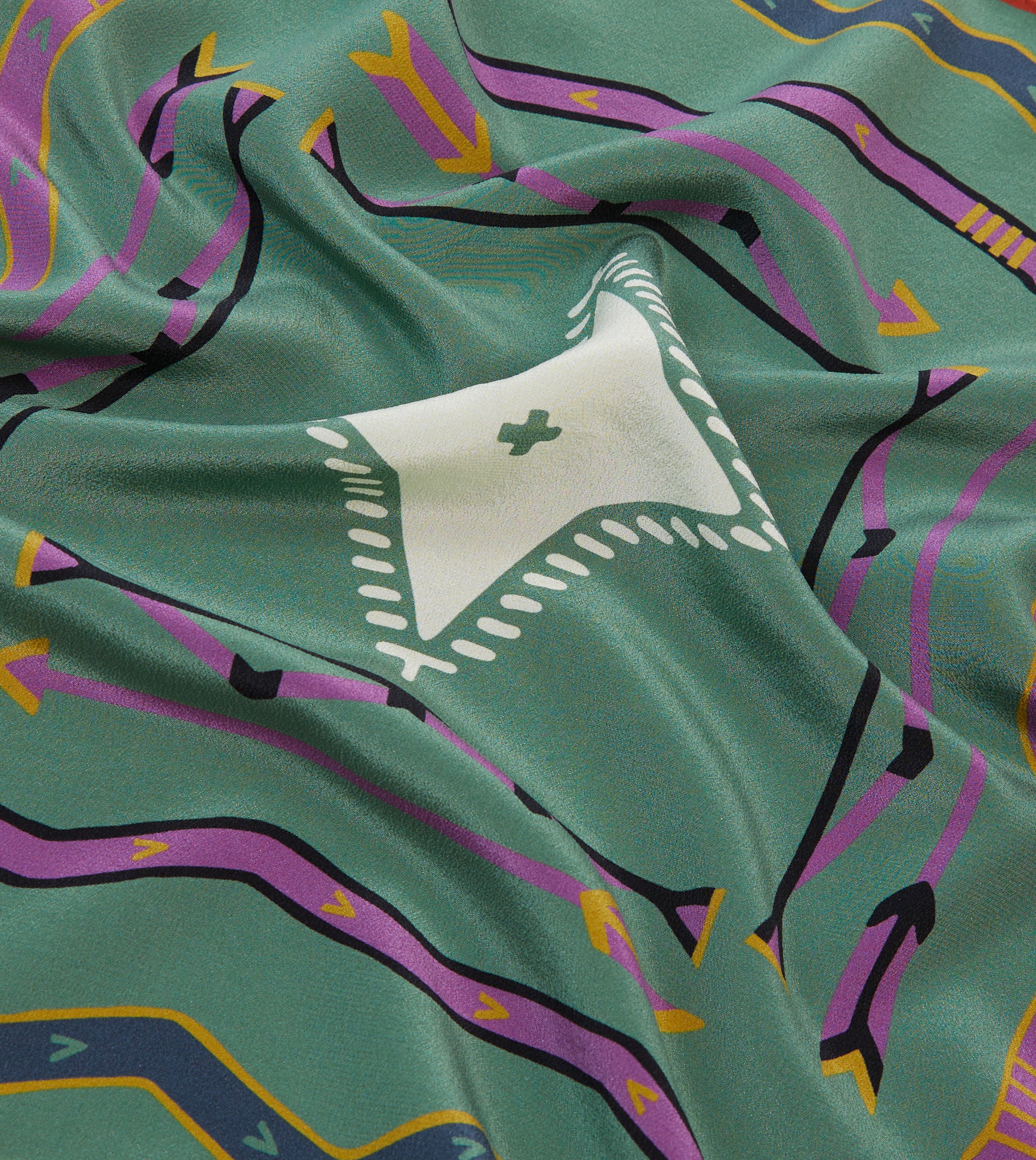 Olive and Rust Tribal Print Silk Pocket Square – Elegant Men's Accessory for Weddings, Business & Formal Events