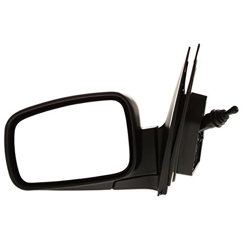 Black Textured Folding Rear View Mirror Left Driver Side for 2003-2009 Kia Sorento - Manual Cable Remote Replacement - Perfect for Night Driving and Parking Assistance