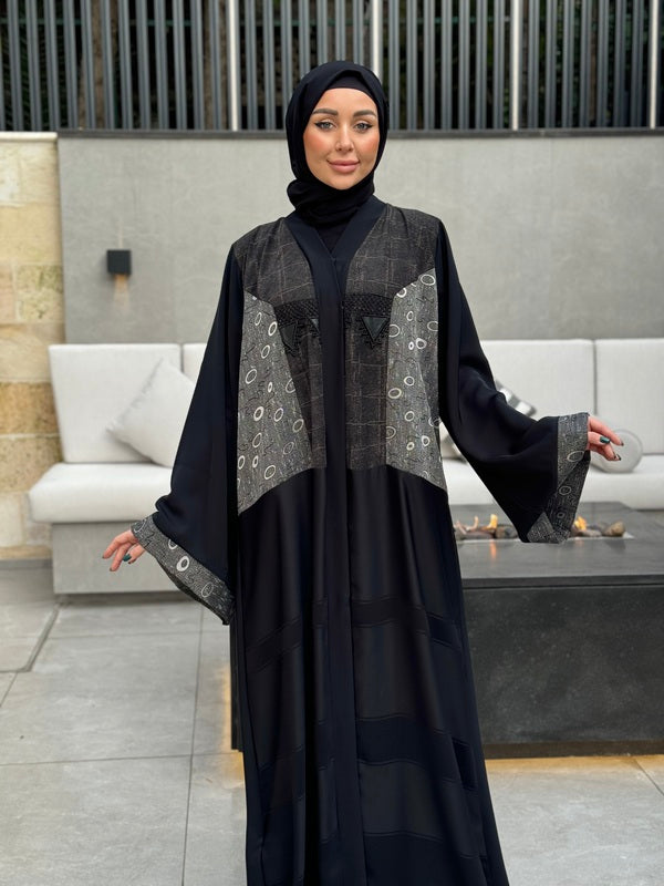 Luxury Emirati Black Velvet Abaya - Premium Modest Islamic Dress for Women | Elegant Prayer Dress & Special Occasion Wear