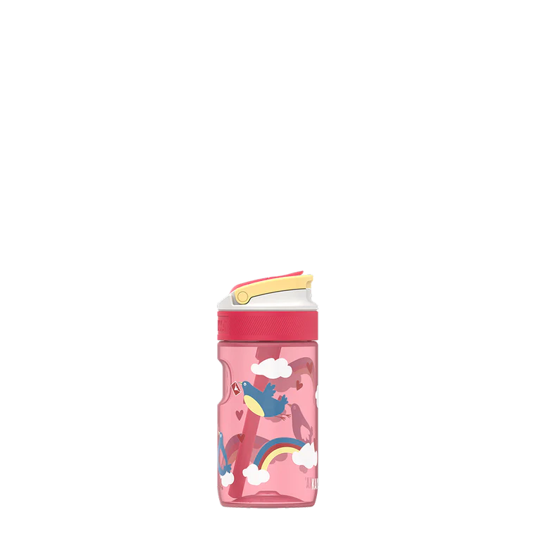 Lagoon Kids Water Bottle with Straw - 400ml Leak-Proof BPA-Free Water Bottle for Boys & Girls - Cute Animal Designs - Ideal for School, Sports & Outdoor Activities