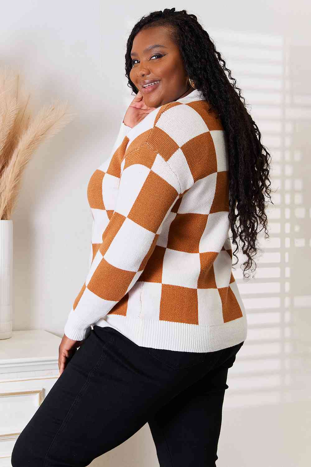 Camel Button Up V-Neck Dropped Shoulder Cardigan Sweater for Women | Cozy Fall & Winter Layering Piece | Perfect for Office, Date Night & Casual Outfits