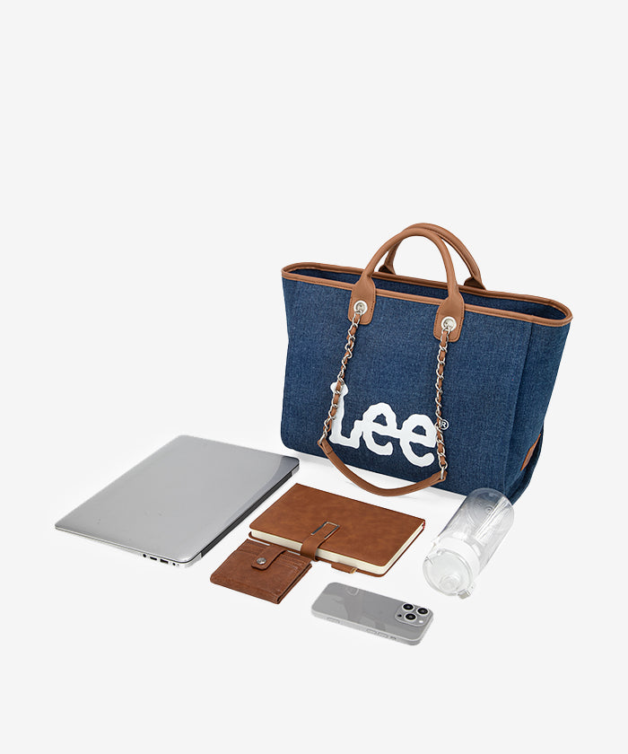Lee Denim Canvas Tote Bag for Women - Durable Cotton Shoulder Bag - Perfect for Work, Travel & Shopping