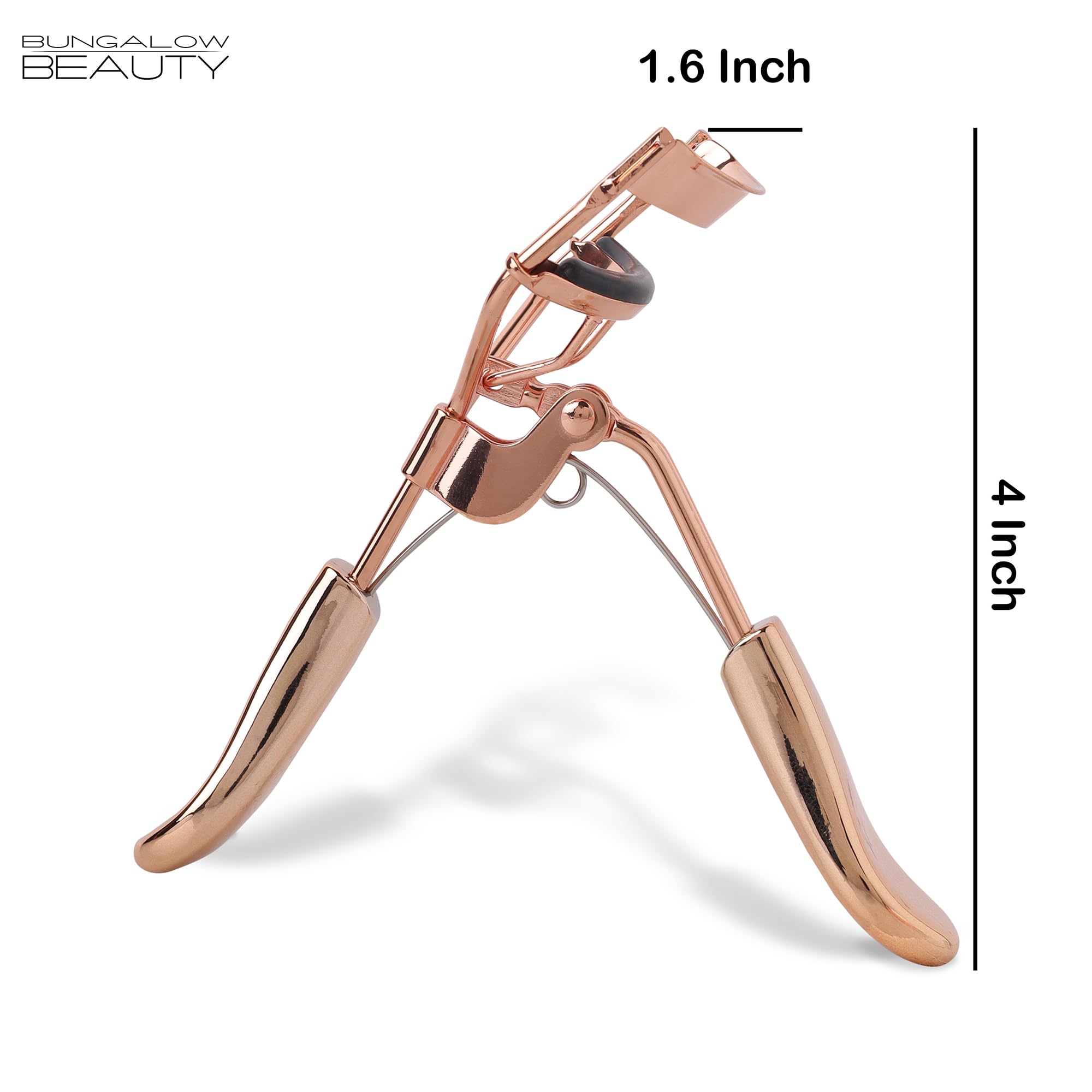 BUNGALOW BEAUTY Professional Eyelash Curler for Women - Lead Free, Cadmium Free, Phthalates Free, Safe & Easy to Use | Perfect for Daily Makeup, Salon Use, and Travel | California Prop 65 Compliant