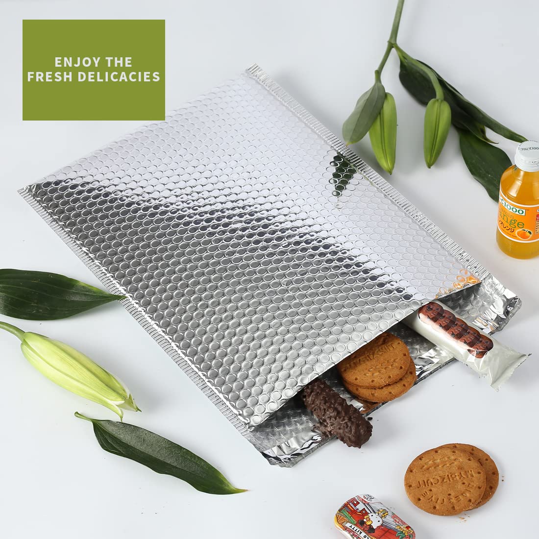 Thermal Bubble Mailer 11x15 Inch - 10 Pack Self Seal Insulated Shipping Envelopes for Cold Shipping | Foil Mailing Bags for Food, Perishables, Cosmetics & Pharmaceuticals | Perfect for Meal Kits, Frozen Treats & Temperature-Sensitive Products