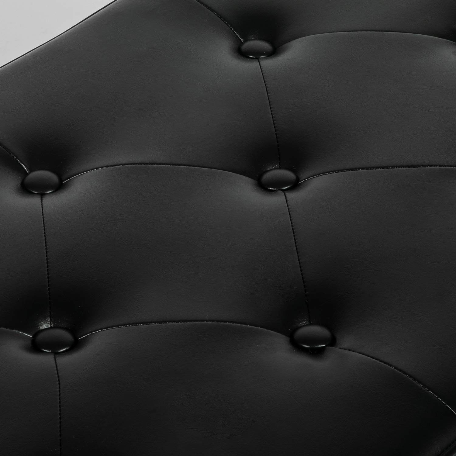 Joveco 47 Inch Tufted Leather Storage Ottoman Bench with Nailhead Trim - Black Footrest Stool for Bedroom, Living Room & Entryway - Multi-Functional Seat & Hidden Storage Space