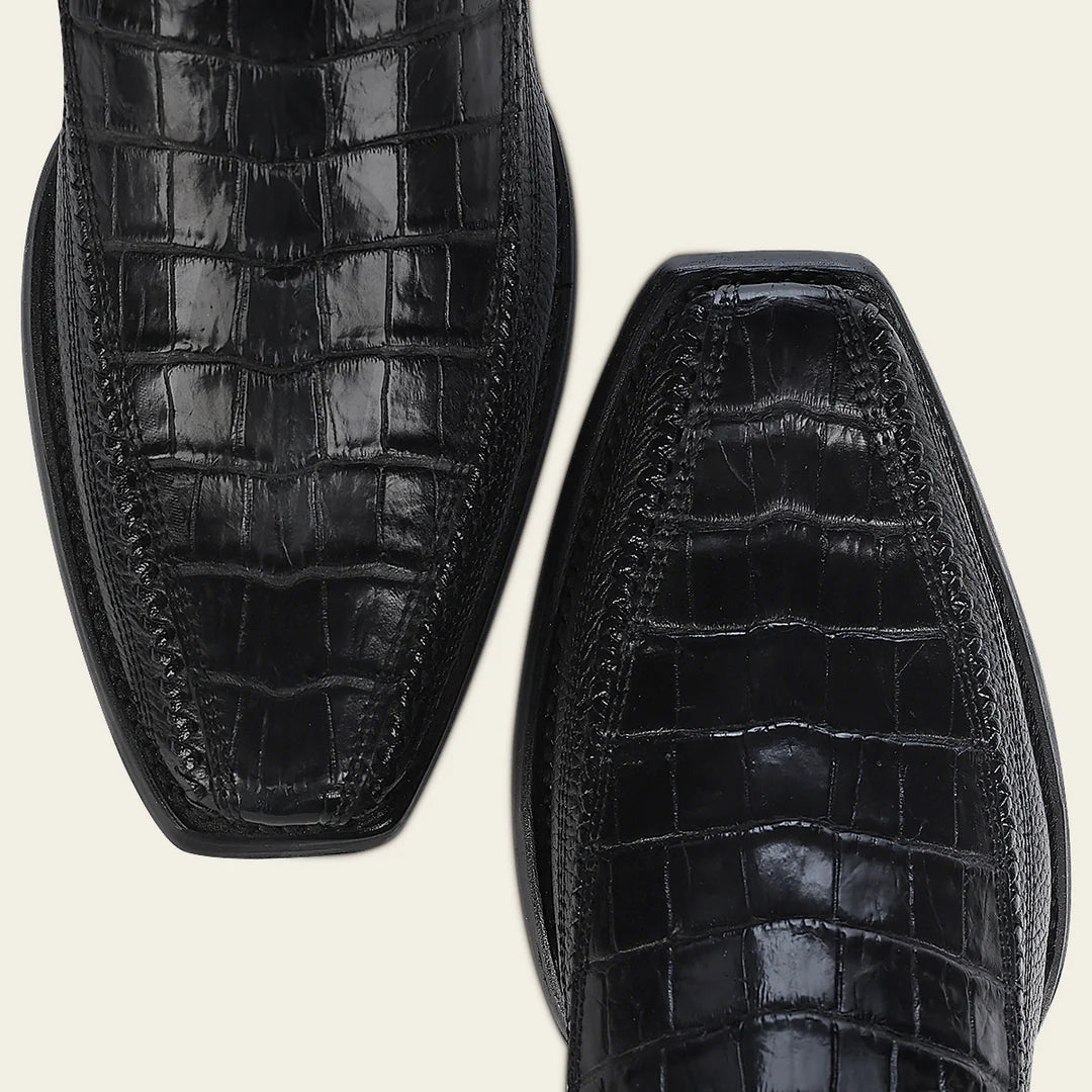 Men's Cuadra Black Leather Cowboy Ankle Boots with Zip - Stylish Western Boots for Riding, Dancing & Casual Wear
