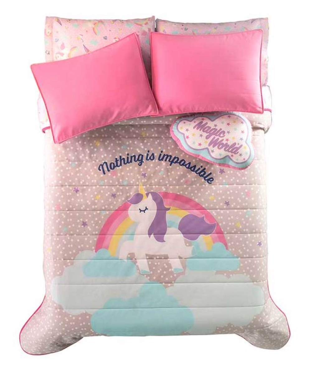 Unicorn Girls Blanket Set - Soft & Warm Rainbow Twin Bedding Comforter 3PCS for Teens - Perfect for Bedroom Decor, Sleepovers & Cozy Nights