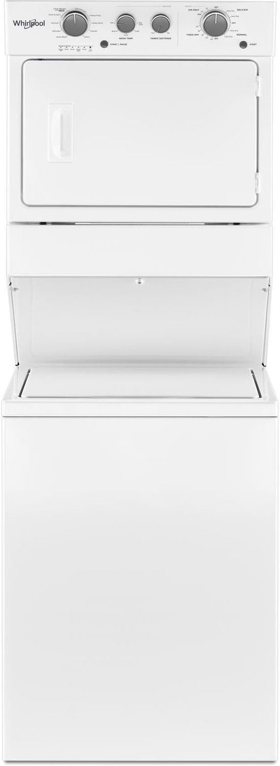 Whirlpool YWET4027HW White Electric Laundry Center - Stackable Washer and Dryer Combo for Small Spaces, Apartments & Energy-Efficient Home Laundry Solutions