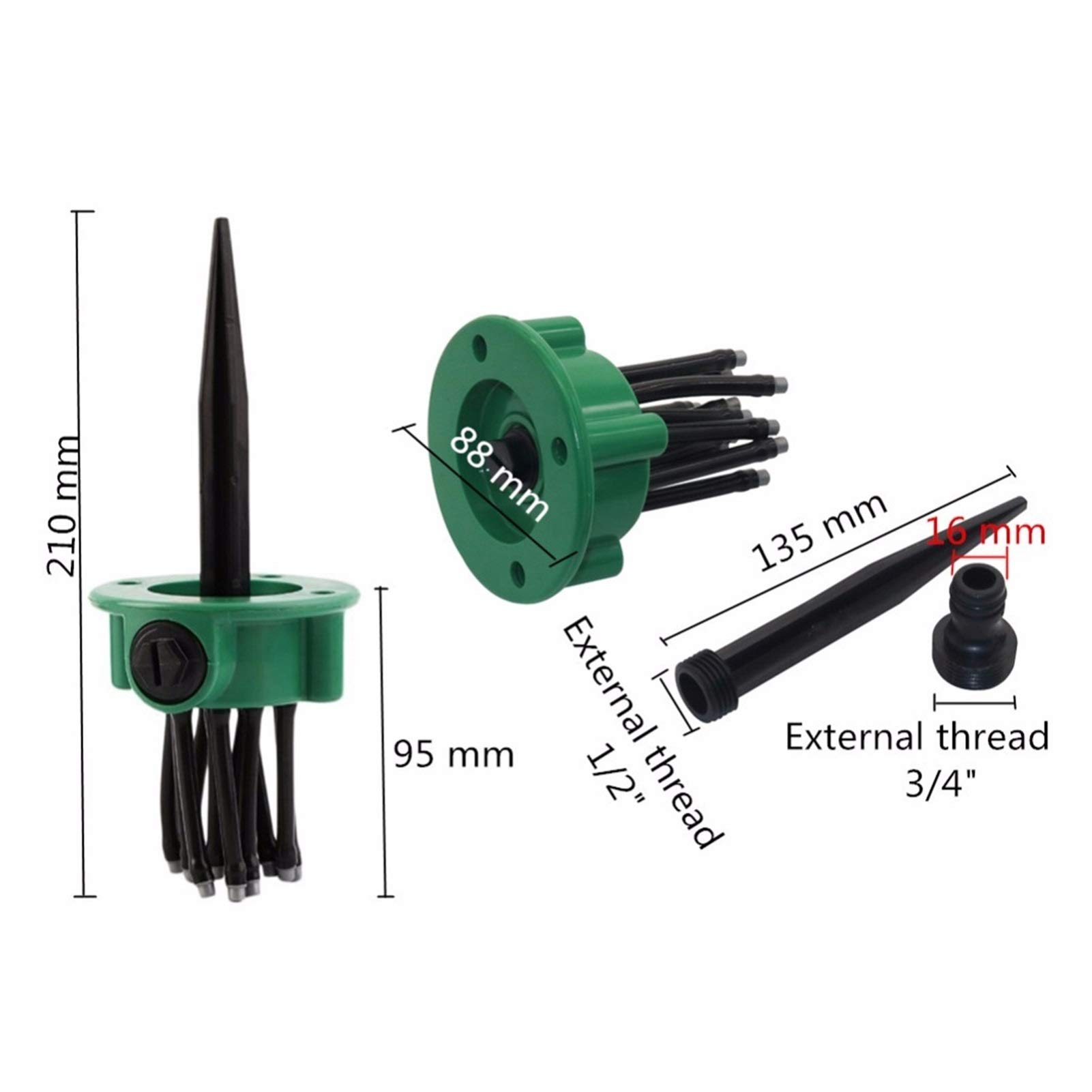 Flexible 360 Degree Garden Hose Sprinkler - Adjustable Lawn & Plant Watering Nozzle for Yard Irrigation | Perfect for Grass, Flowers, Vegetable Gardens & Outdoor Cleaning