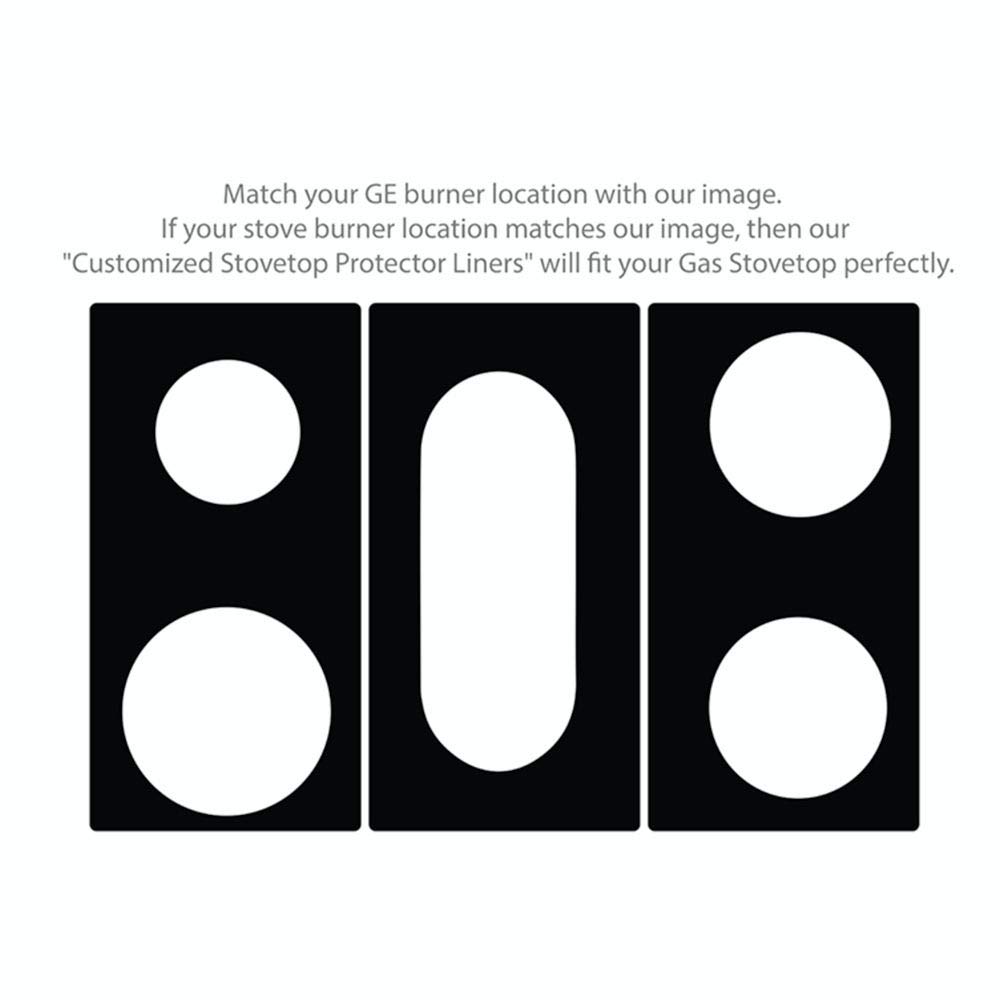 Premium Plus Stove Protectors for GE Gas Range Model JGB860DEJ2BB - Custom Cut, Easy to Clean Stove Liner - Made in USA - Perfect for Kitchen Safety & Countertop Protection