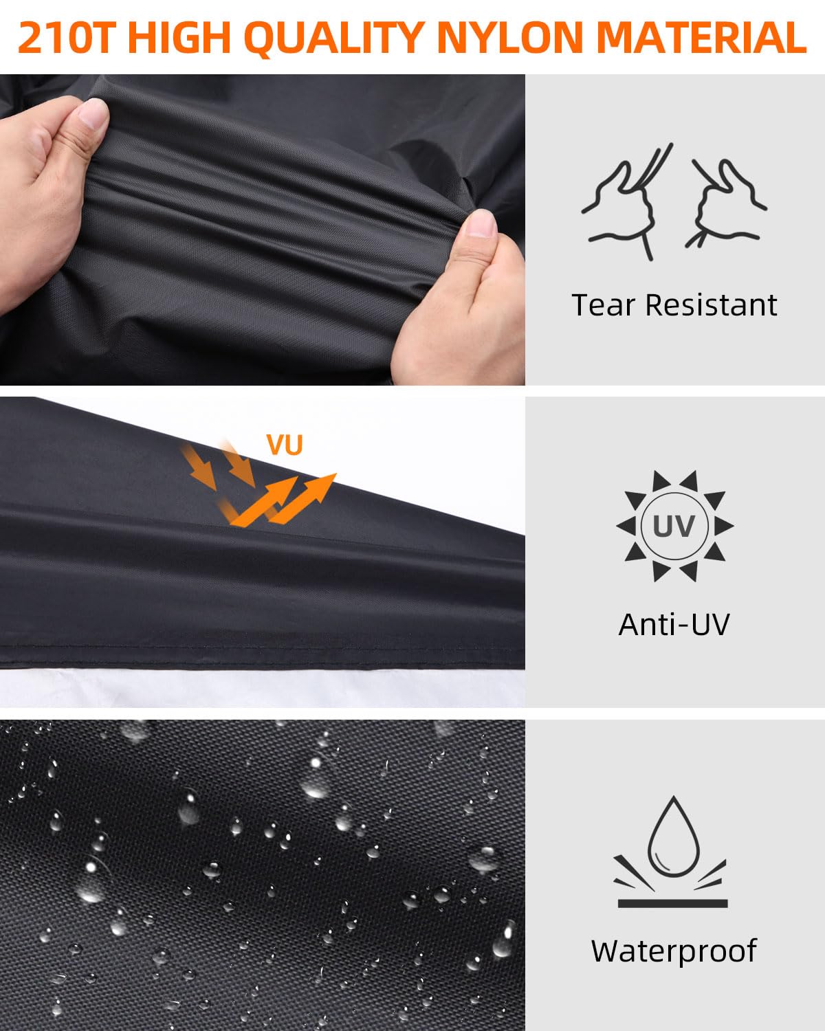 Ohuhu Waterproof Bike Cover - Heavy Duty 210T Outdoor Bicycle Cover for 1-2 Bikes, Windproof & UV Protection with Lock Hole & Storage Bag - Perfect for Mountain Bikes, Road Bikes, City Bikes & Beach Cruisers | Ideal for Garage Storage, Travel & Outdoor Protection