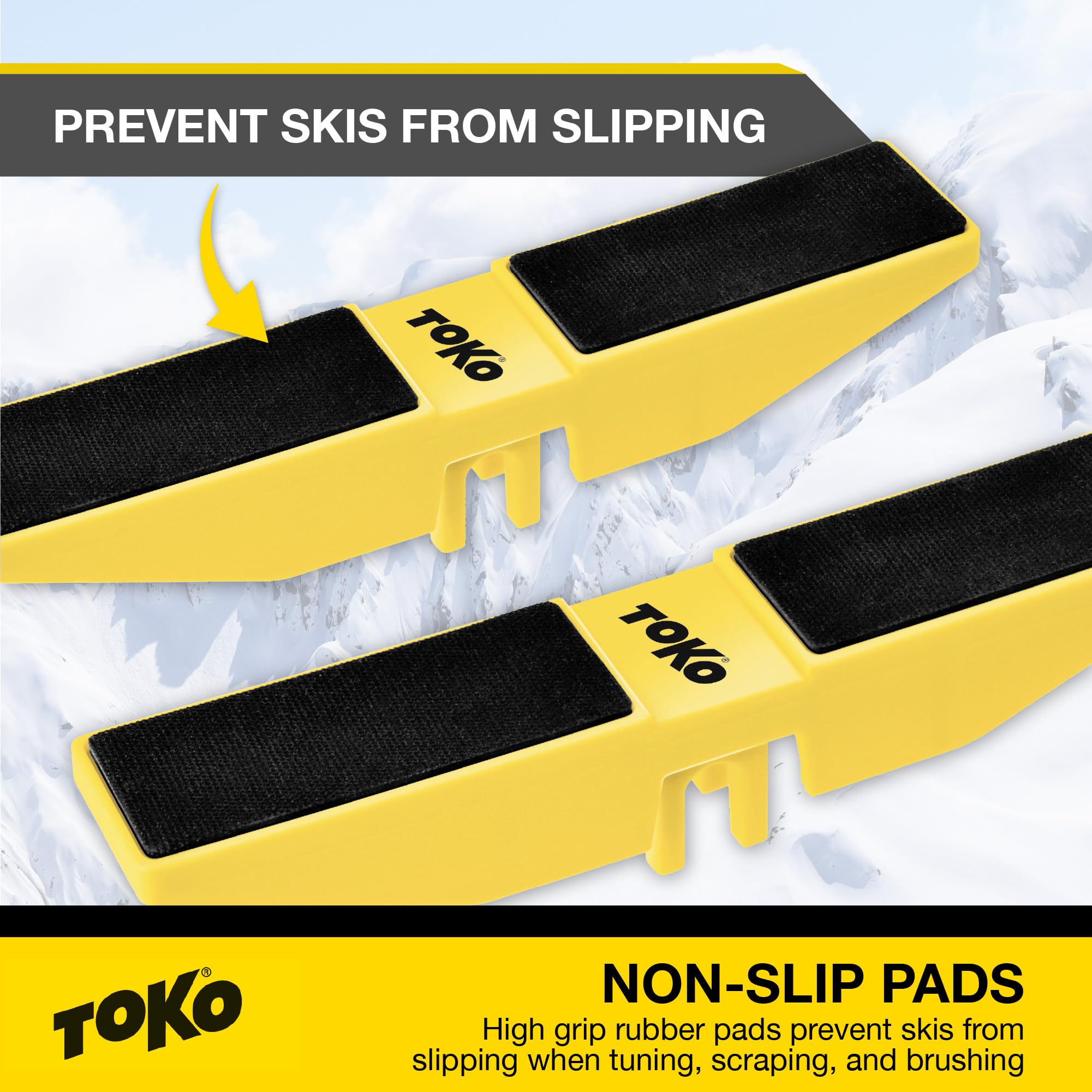 TOKO World Cup Vise Grip Universal Adapter - No Slip Adjustable Ski and Snowboard Tuning Tool for Waxing and Edge Maintenance at Home or On the Go