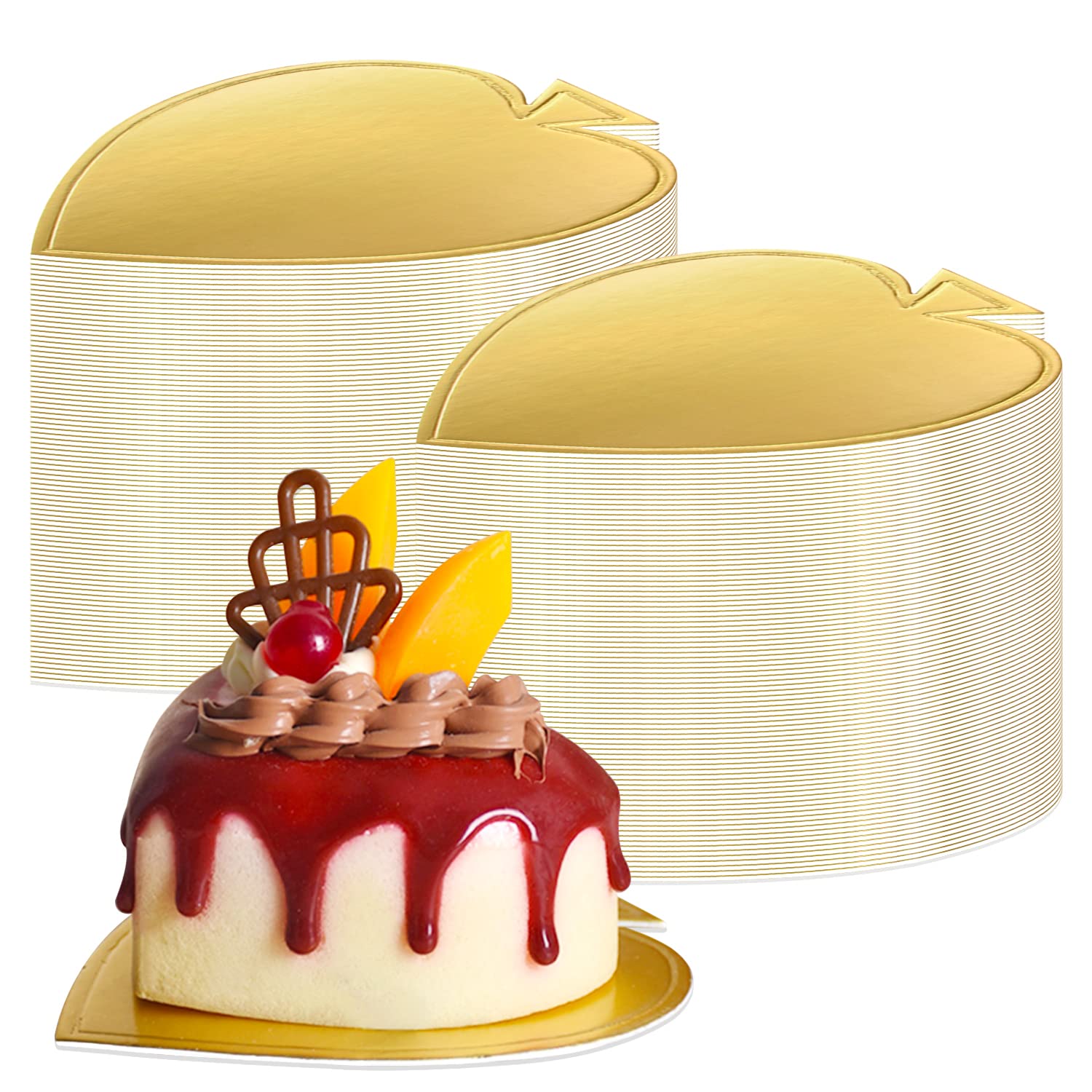 200 Pcs Heart Shaped Mini Cake Boards - 3 Inch Round Cardboard Cake Bases for Mousse, Cupcakes & Desserts | Perfect for Valentine's Day, Christmas & Party Display | Eco-Friendly Pastry Stands & Cake Plates for Baking, Catering & Home Use