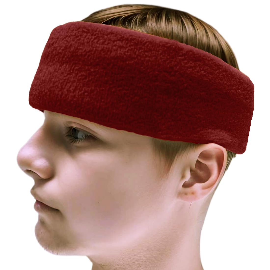 COUVER HB204 Extra Wide & Thick Sports Headband for Large Heads - Sweat Absorbing Workout Head Wrap for Running, Yoga & Gym - 1 Pack