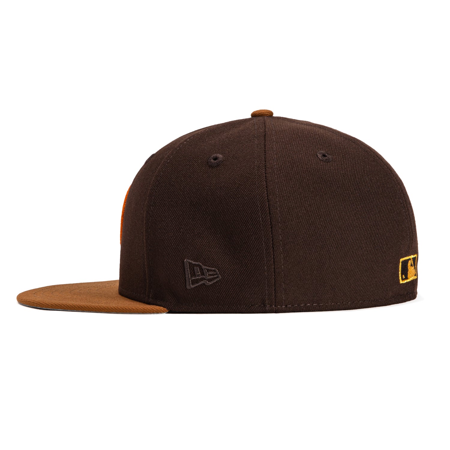 New Era 59Fifty Los Angeles Dodgers 50th Anniversary Stadium Patch Snapback Hat - Brown, Khaki & Metallic Gold | MLB Baseball Cap for Men & Women | Game Day, Streetwear & Sports Fan Fashion