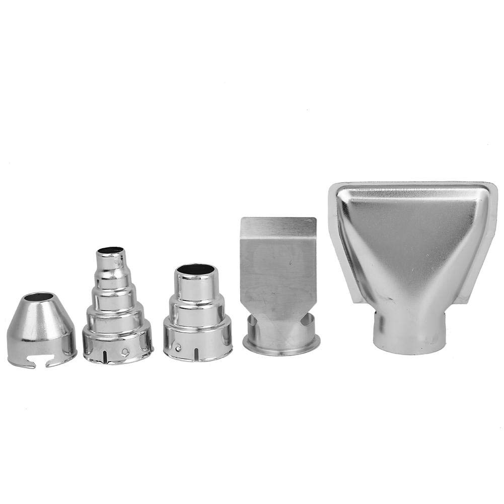 5-Piece Stainless Steel Hot Air Gun Nozzle Kit for Soldering, Brazing & Heat Shrinking - Professional Heat Blower Accessories for Electronics Repair, DIY Crafts & Shrink Wrapping