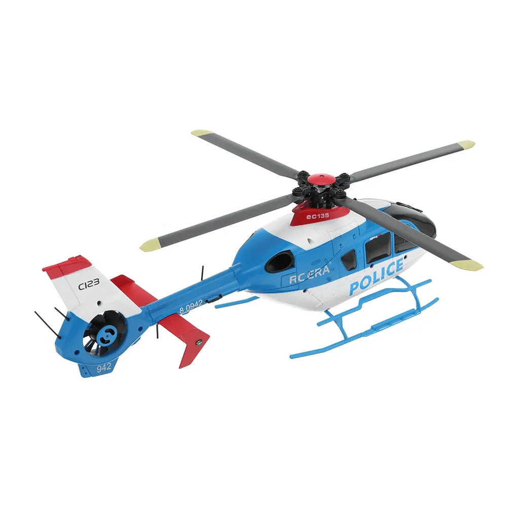 **RC Helicopter - RC ERA C123 EC135 1:36 Scale 6CH 6-Axis Gyro with Altitude Hold & Optical Flow Positioning - Indoor/Outdoor Drone for Beginners & Hobbyists**    **使用场景:** Perfect for backyard flying, indoor practice, and hobbyist aerial photography. Great gift for kids and RC enthusiasts.