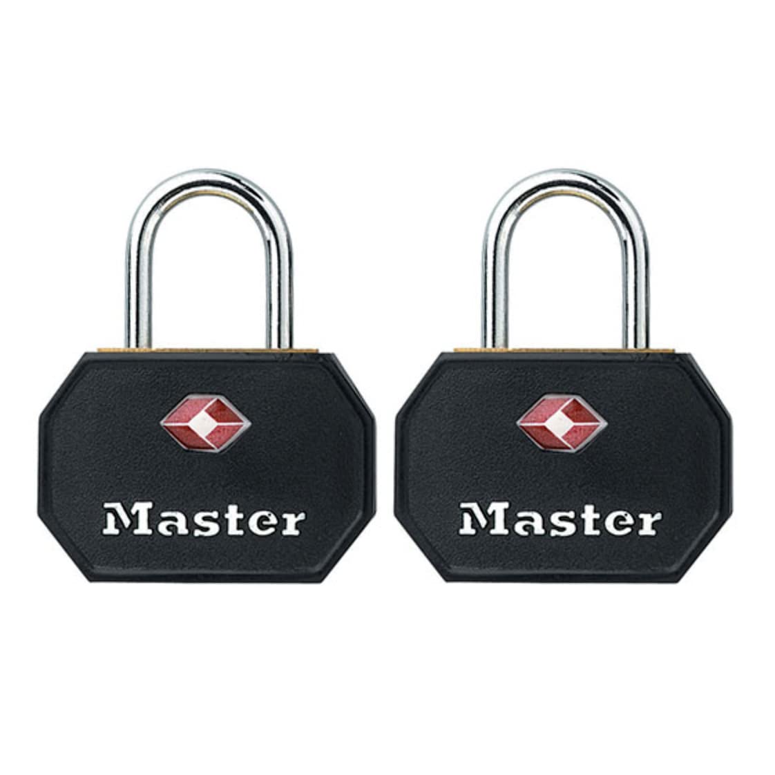 Master Lock 4681TBLK TSA Approved Luggage Locks with Key - 2 Pack, Assorted Colors - Secure Travel Bags & Suitcases for Airports