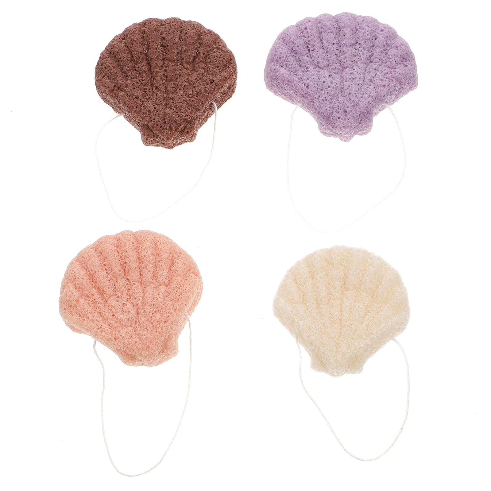 EXCLUZO 4-Pack Konjac Facial Sponges - Gentle Skin Cleansing Puffs for Sensitive Skin | Home & Travel Use, Daily Face Wash & Makeup Removal