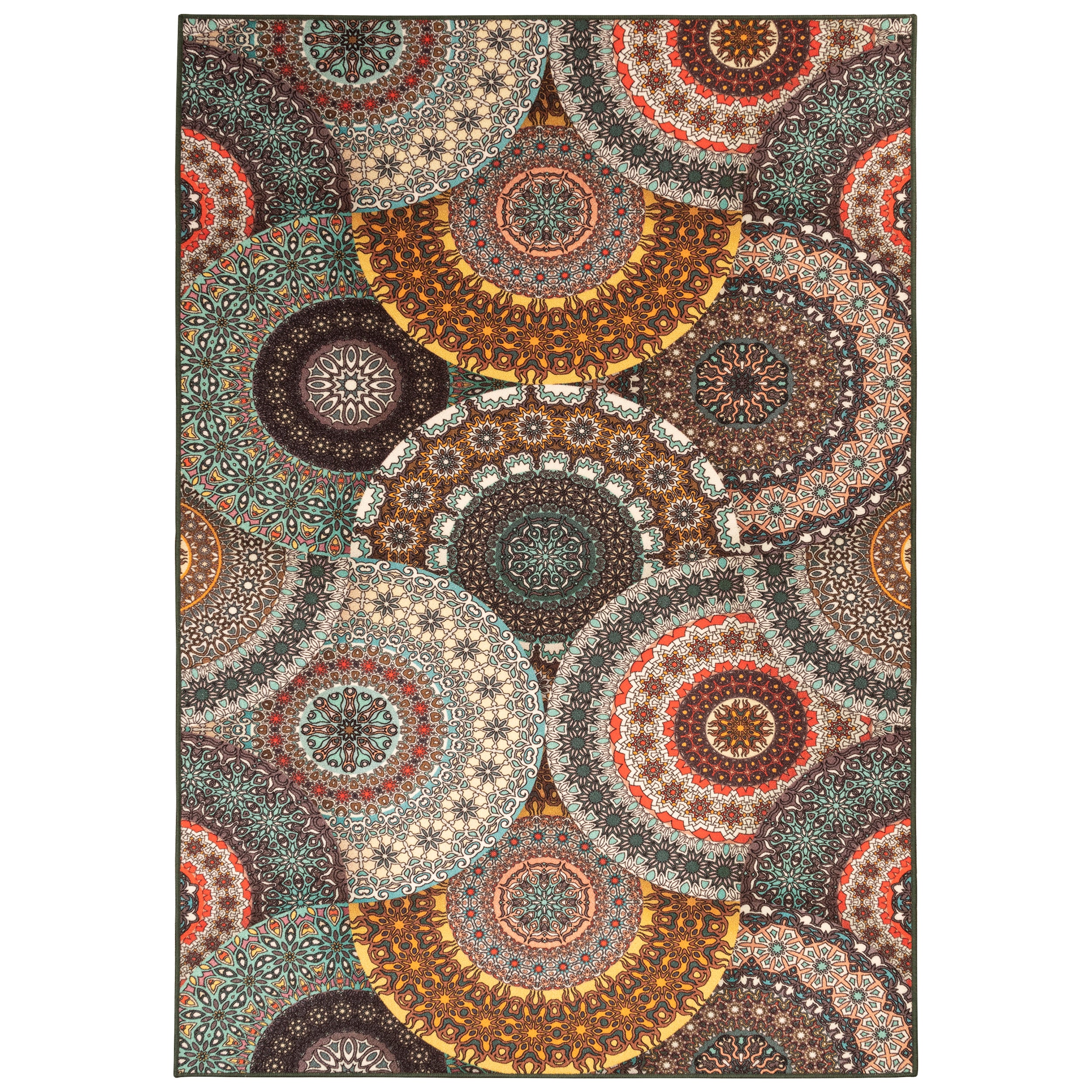 Evaline Bohemian Medallion Non-Slip Indoor/Outdoor Area Rug - Perfect for Living Room, Bedroom, Patio & Deck Decor