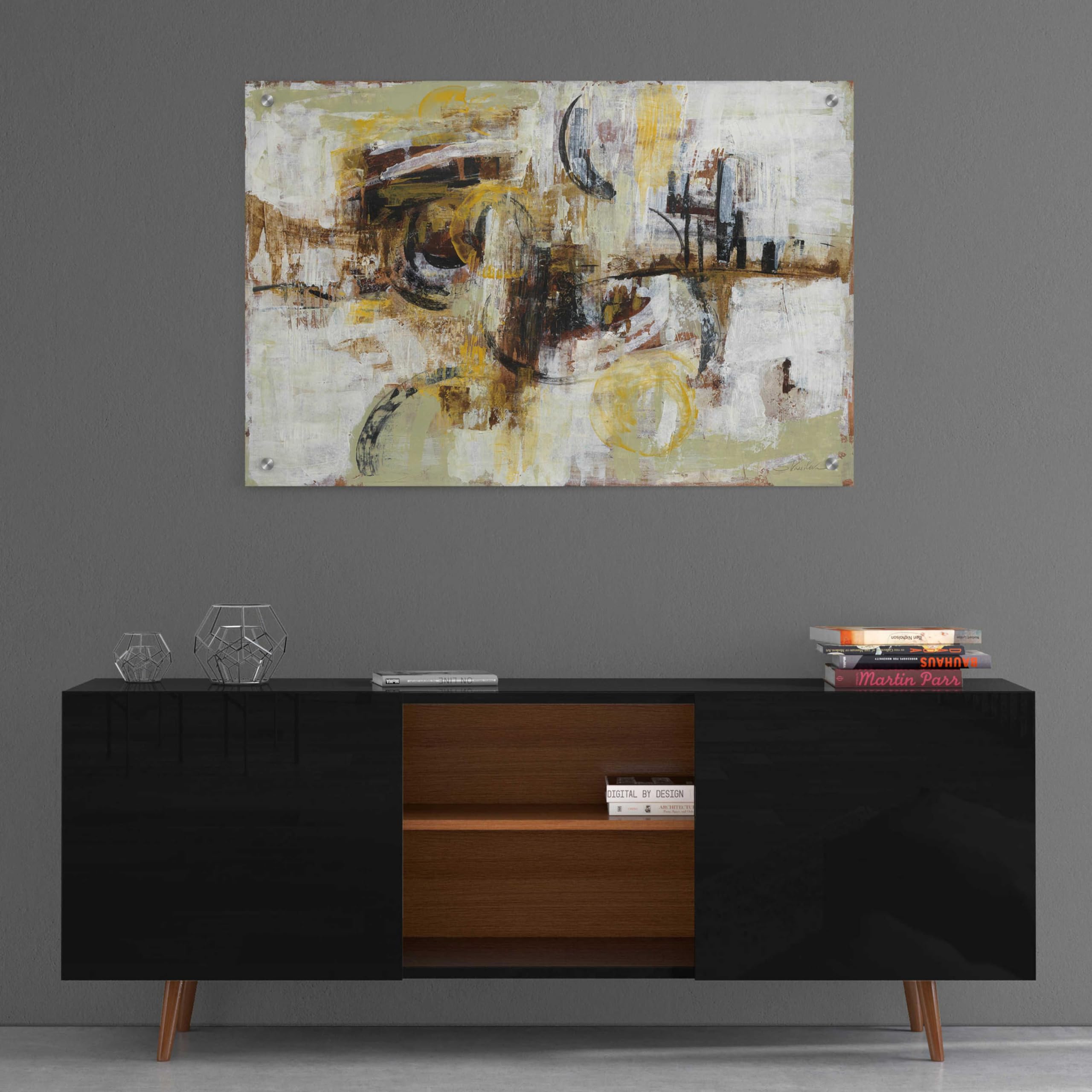 Epic Art 'Graffiti Wall III' by Silvia Vassileva - Modern Acrylic Glass Wall Art Painting 36x24 Inches - Perfect for Living Room, Bedroom & Office Decor