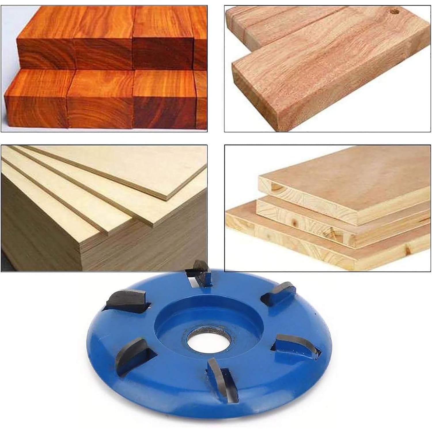 Backkitchen 6 Teeth Wood Carving Disc - Stump Grinder Blade for Angle Grinder (22mm Inner Diameter, Flat Blade) - Perfect for Tree Stump Removal, Wood Carving & DIY Projects