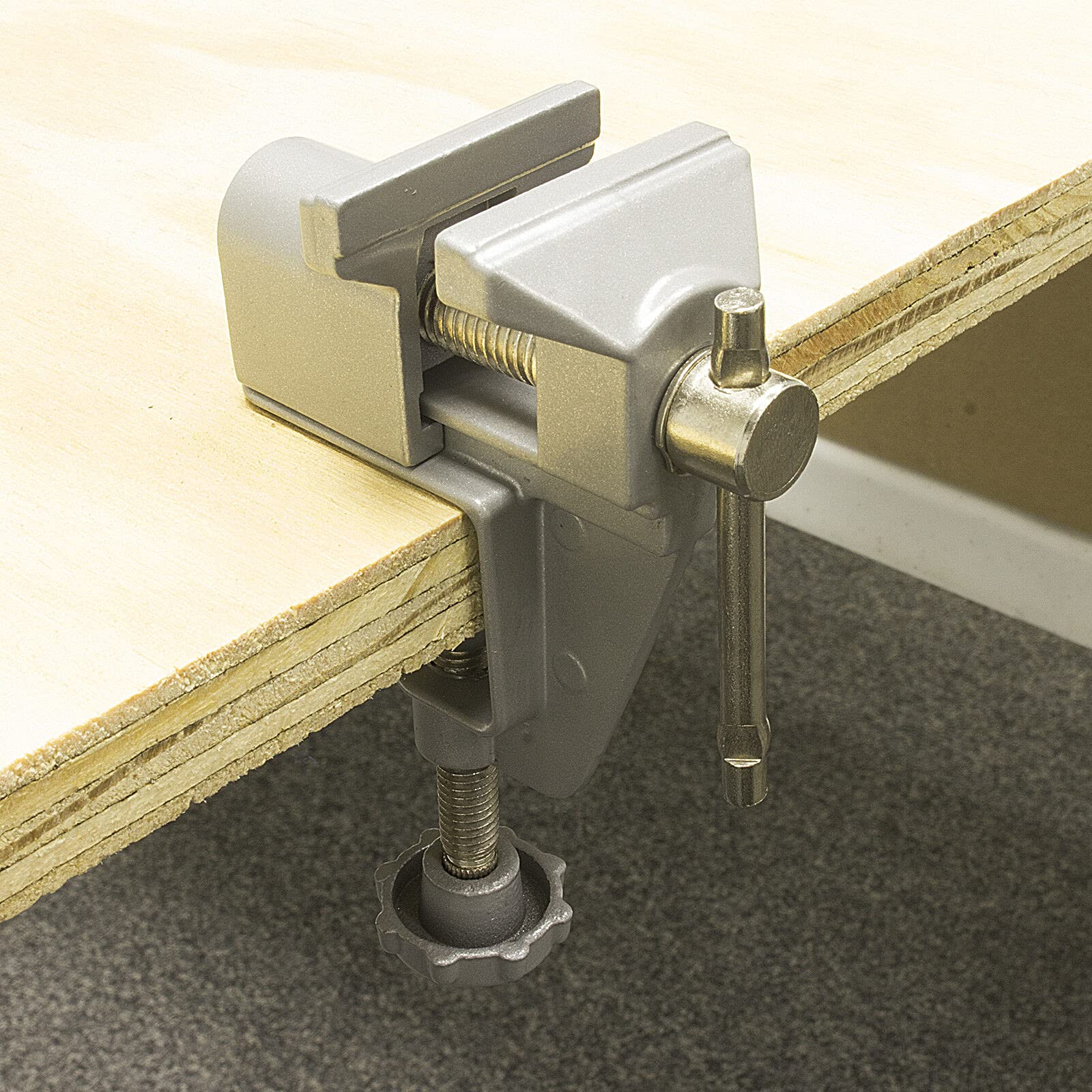 Mini Table Bench Vise - 360° Swivel Work Clamp for Jewelry Making, DIY Crafts & Repair | Portable Hobby Tool for Woodworking, Metalworking & Small Projects