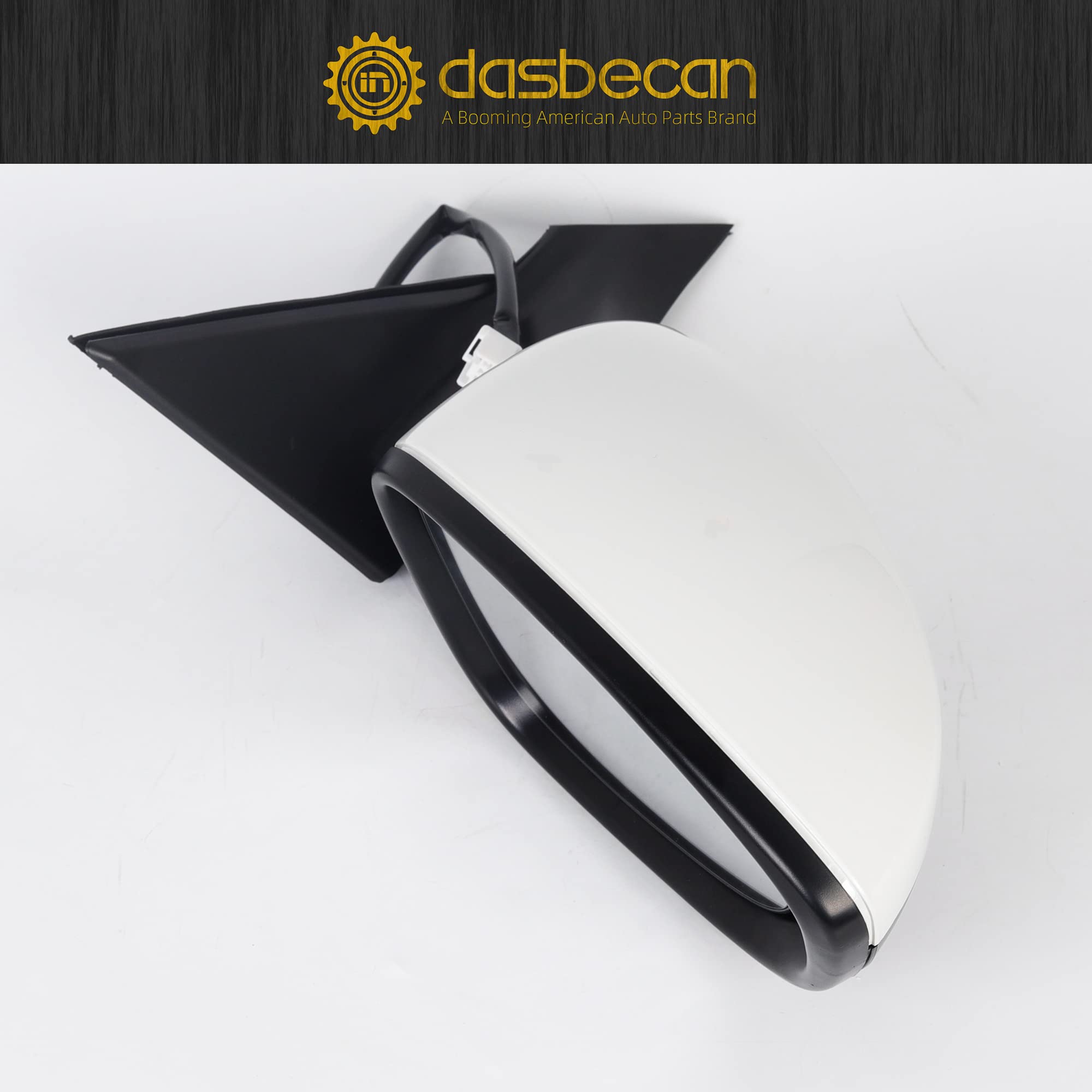 Dasbecan Right Passenger Side Mirror Compatible with Honda Accord LX Sport 1.5T 2018-2022 - Power Non-Heated Replacement Mirror (3-Pin White) - Replaces HO1321328 & 76208-TVA-A02 - Perfect for Daily Commuting & Safe Driving