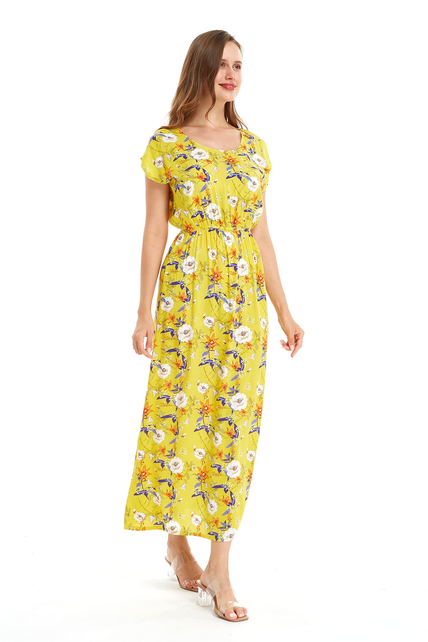 Hawaiian Luau Outfits for Family - Matching Men, Women, Girls & Boys Aloha Shirts in Vibrant Garden Poppy Yellow | Perfect for Beach Parties, Summer Vacations & Tropical Themed Events