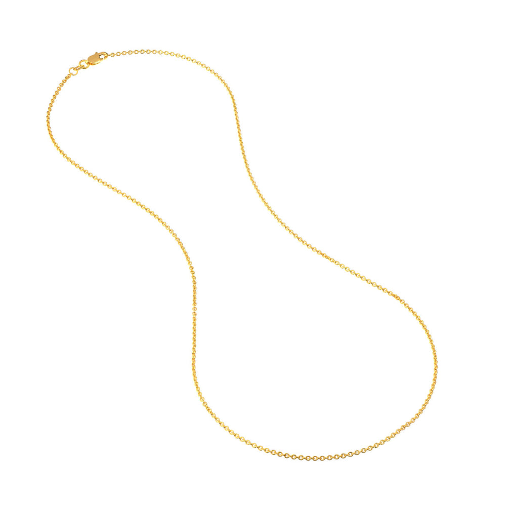 14K Gold 1.5mm Cable Chain Necklace 18 Inch - Dainty Delicate Jewelry for Women, Perfect for Layering, Everyday Wear & Gift Giving